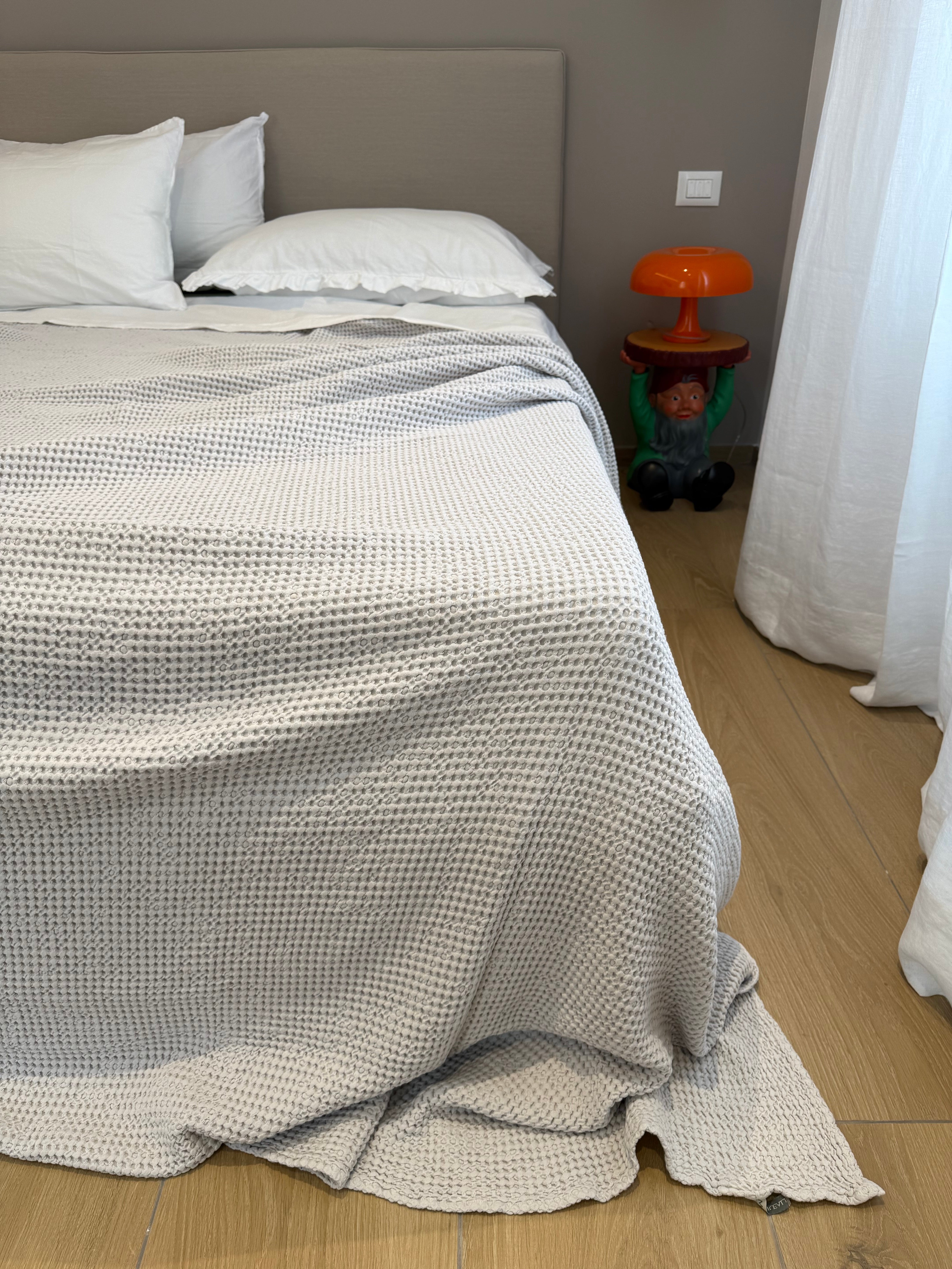 Copriletto Stone Washed Nido D'Ape Letto Moreali Tessile Casa