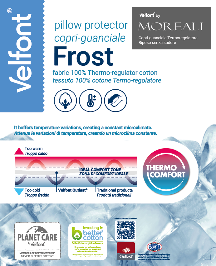Copriguanciale Termoregolatore Outlast® Materasso Velfont x Moreali