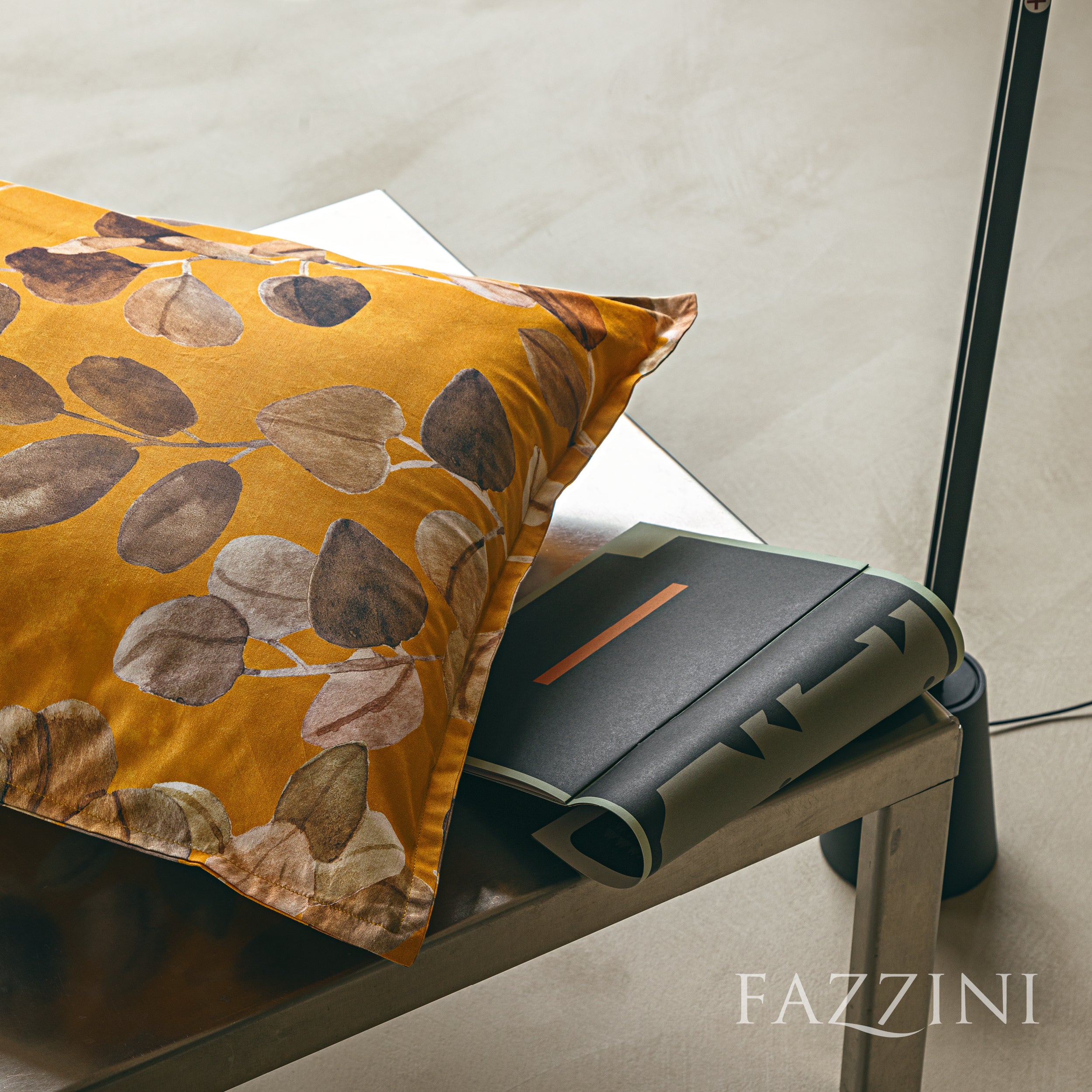 Parure Copripiumino Percalle Sabi Sabi Letto Fazzini Matrimoniale Zucca - Nocciola