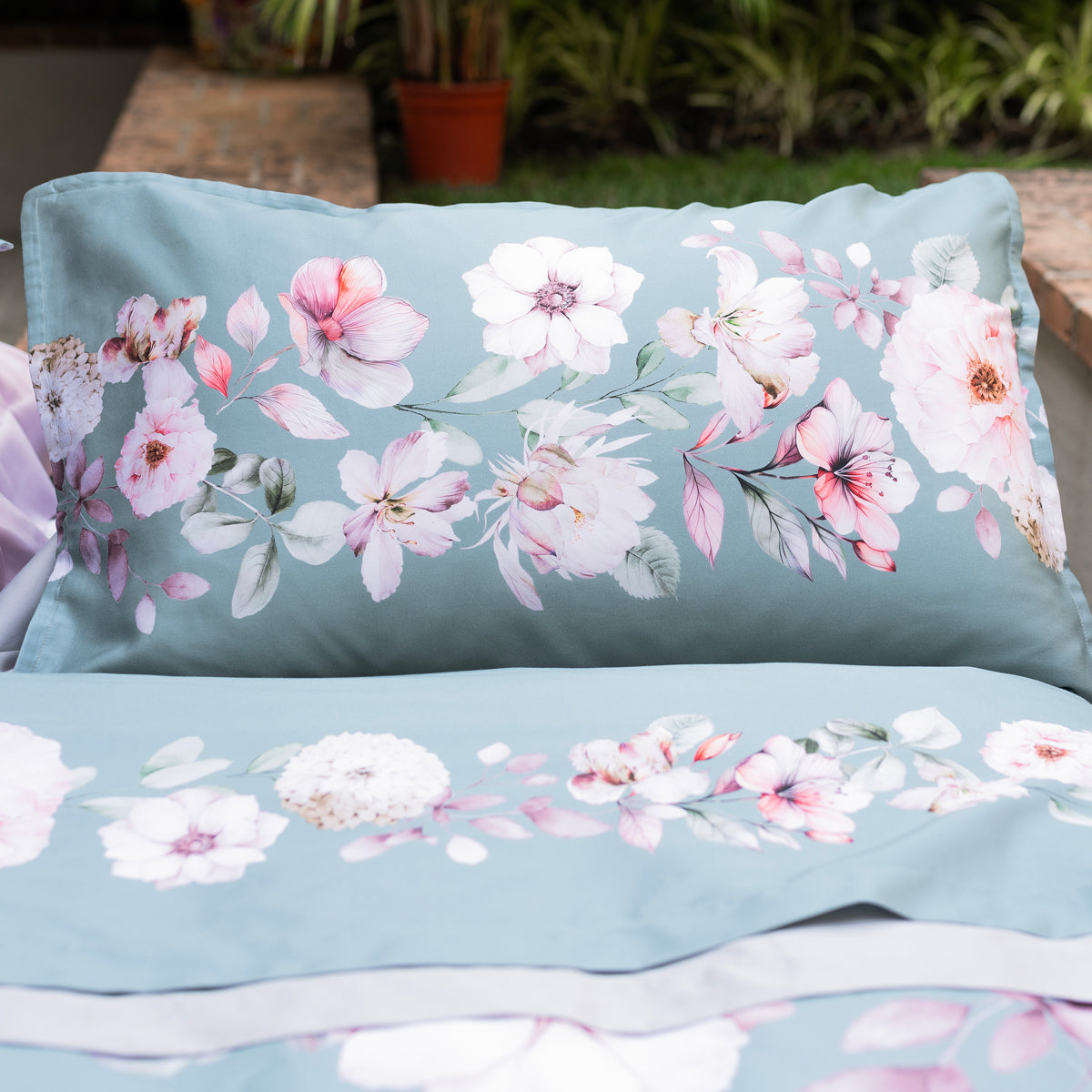 Completo Lenzuola Copriletto Raso 300TC CHARLOTTE Letto Galizzi Matrimoniale Brina