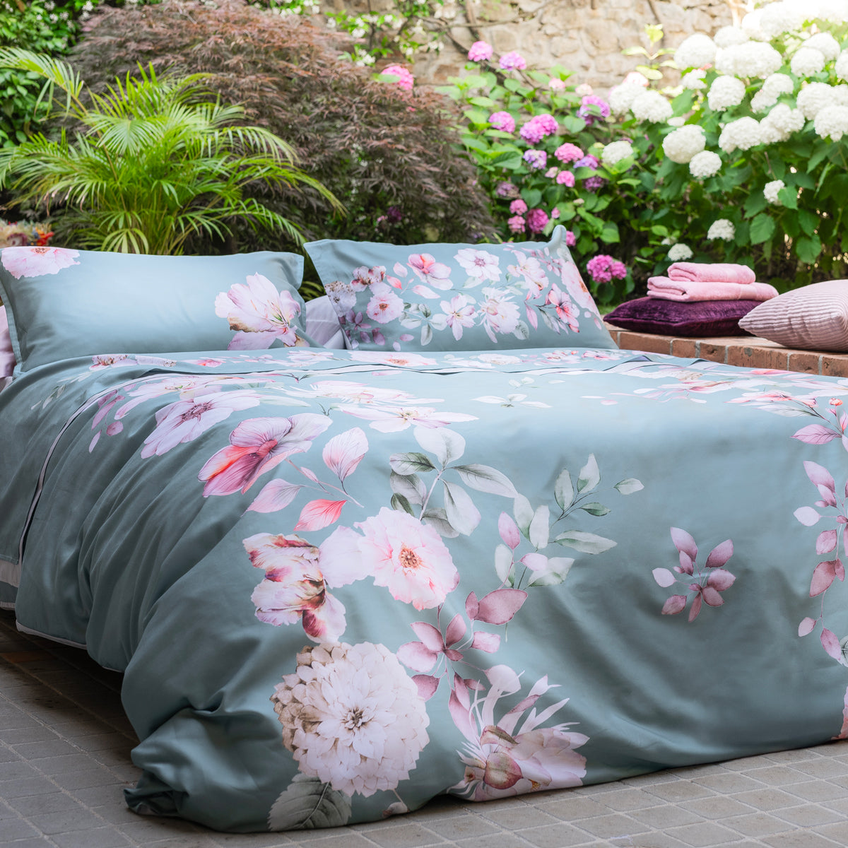 Completo Lenzuola Copriletto Raso 300TC CHARLOTTE Letto Galizzi