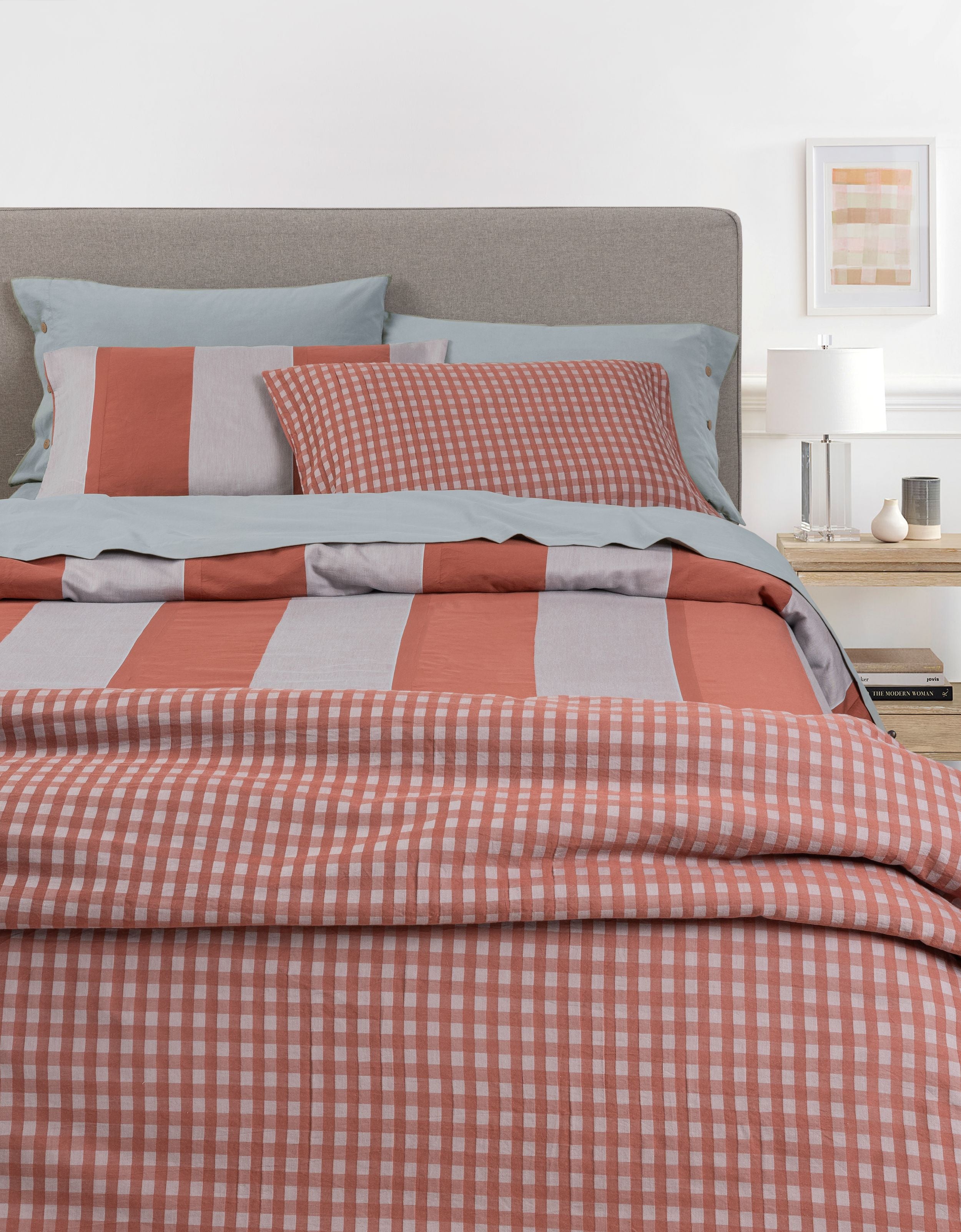 Parure Copripiumino Tinto Filo RIGONE Letto Sisu