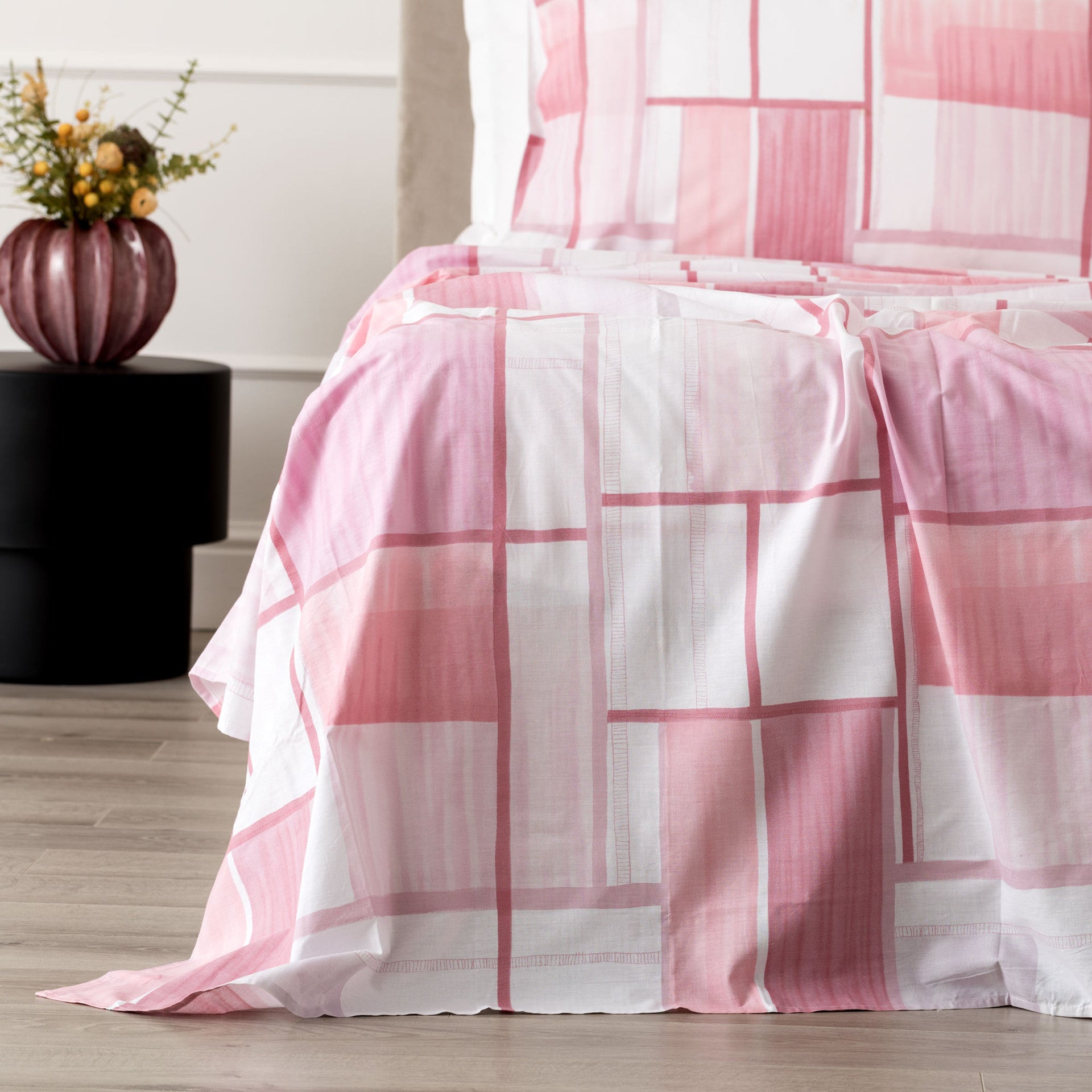 Parure Copripiumino Cotone Stampato JURI Letto Riviera Matrimoniale Malva