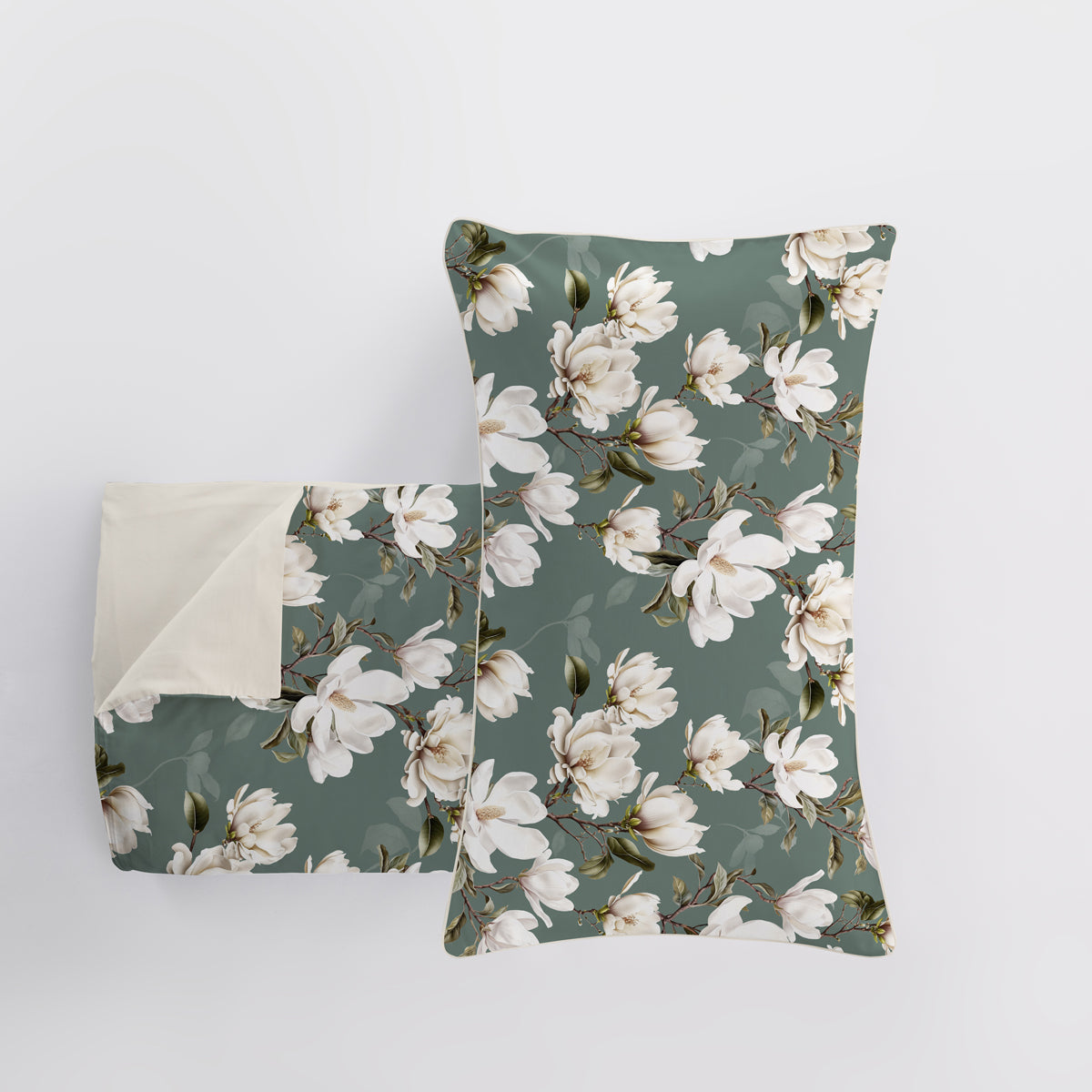 Parure Copripiumino Raso 300TC LAVINIA Letto Galizzi Matrimoniale Verde