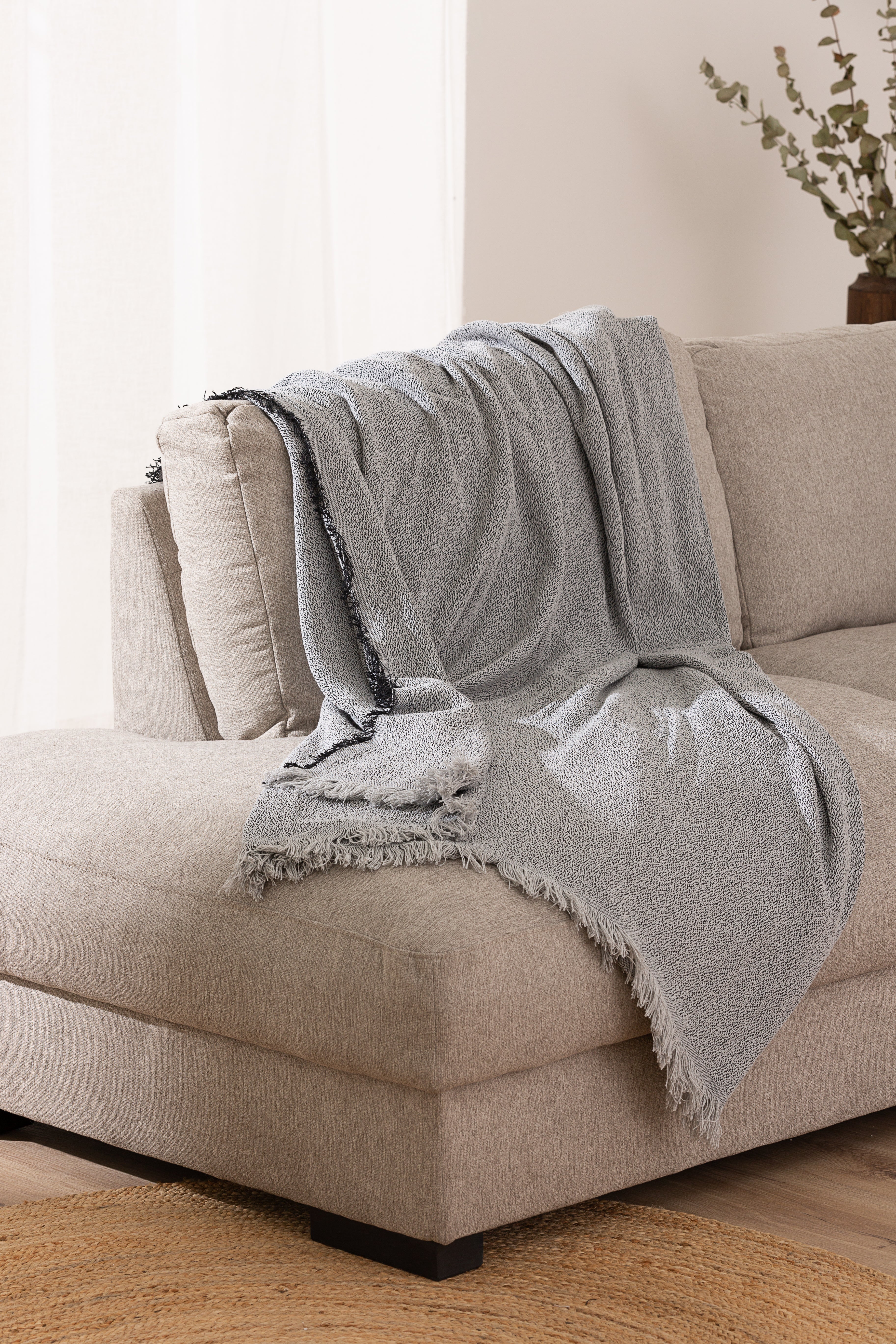 Telo Copritutto Cotone Sale Pepe Namibia Soggiorno Belmarti 230 x 260 Grigio Scuro