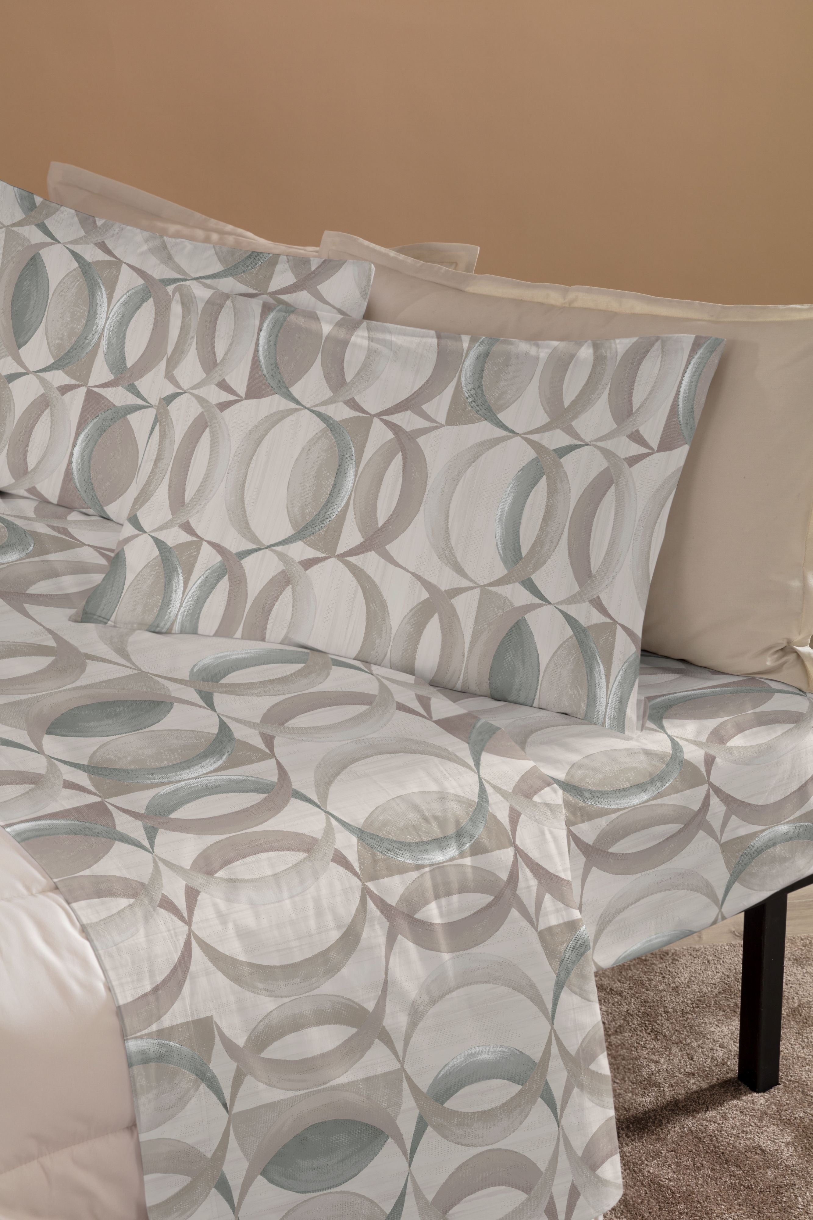 Completo Lenzuola Flanella Cotone Stampato Robert Letto Riviera