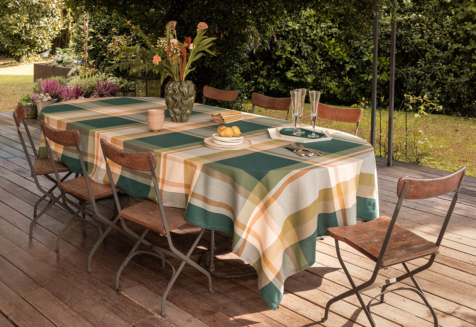 Tovaglia Tinto Filo BOSSI 1423 Cucina Bossi 150 x 180 Verde