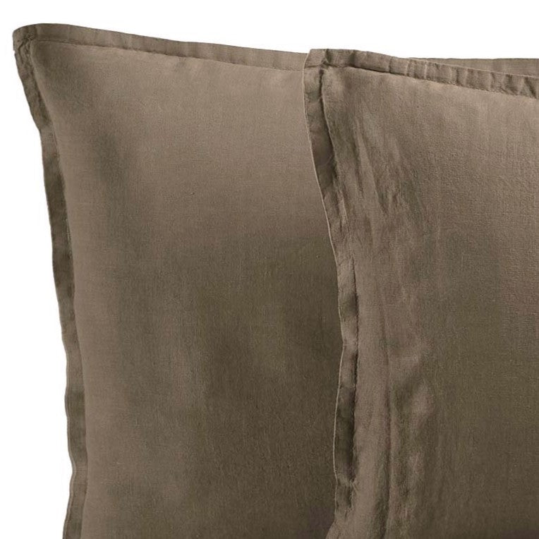 Coppia Federe Cotone No-Stiro ESSENZIALE Letto Moreali Tessile Casa 50 x 80 cm Tortora
