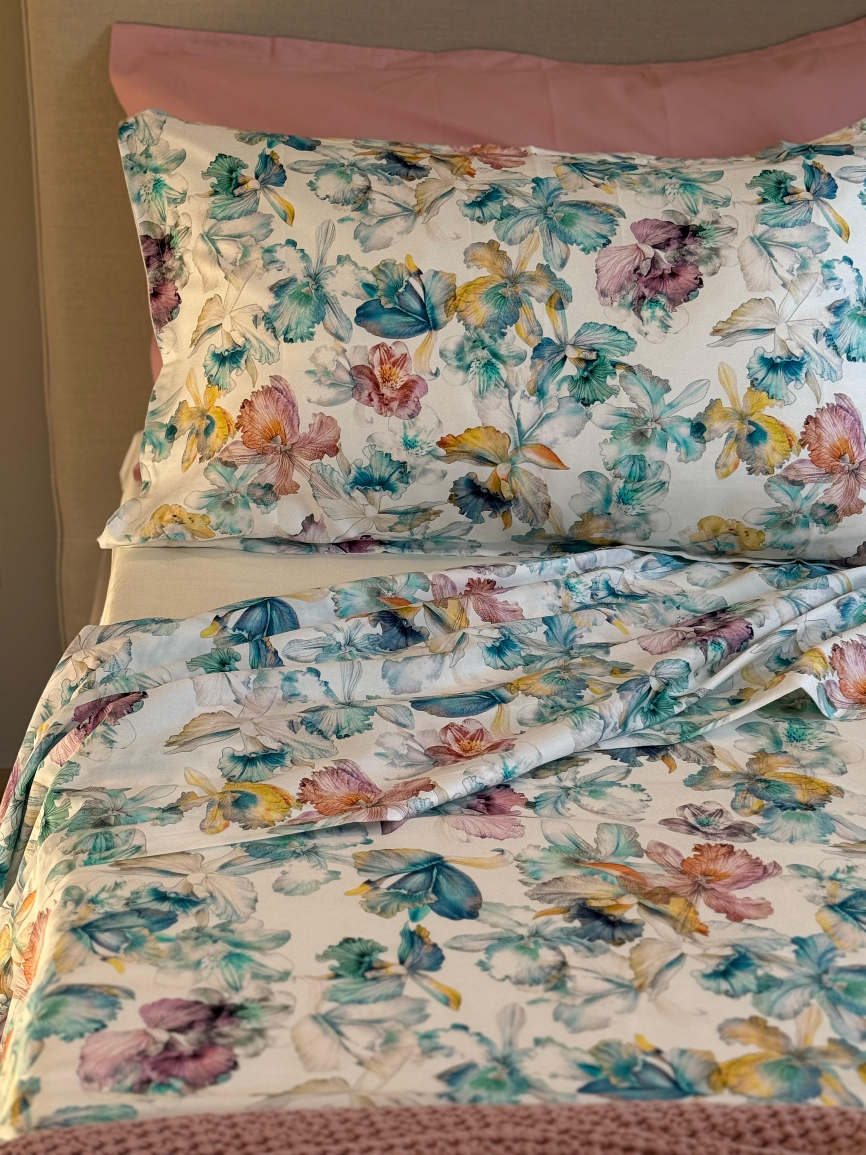 Completo Lenzuola Copriletto Raso Priscilla Letto Galizzi Matrimoniale Laguna