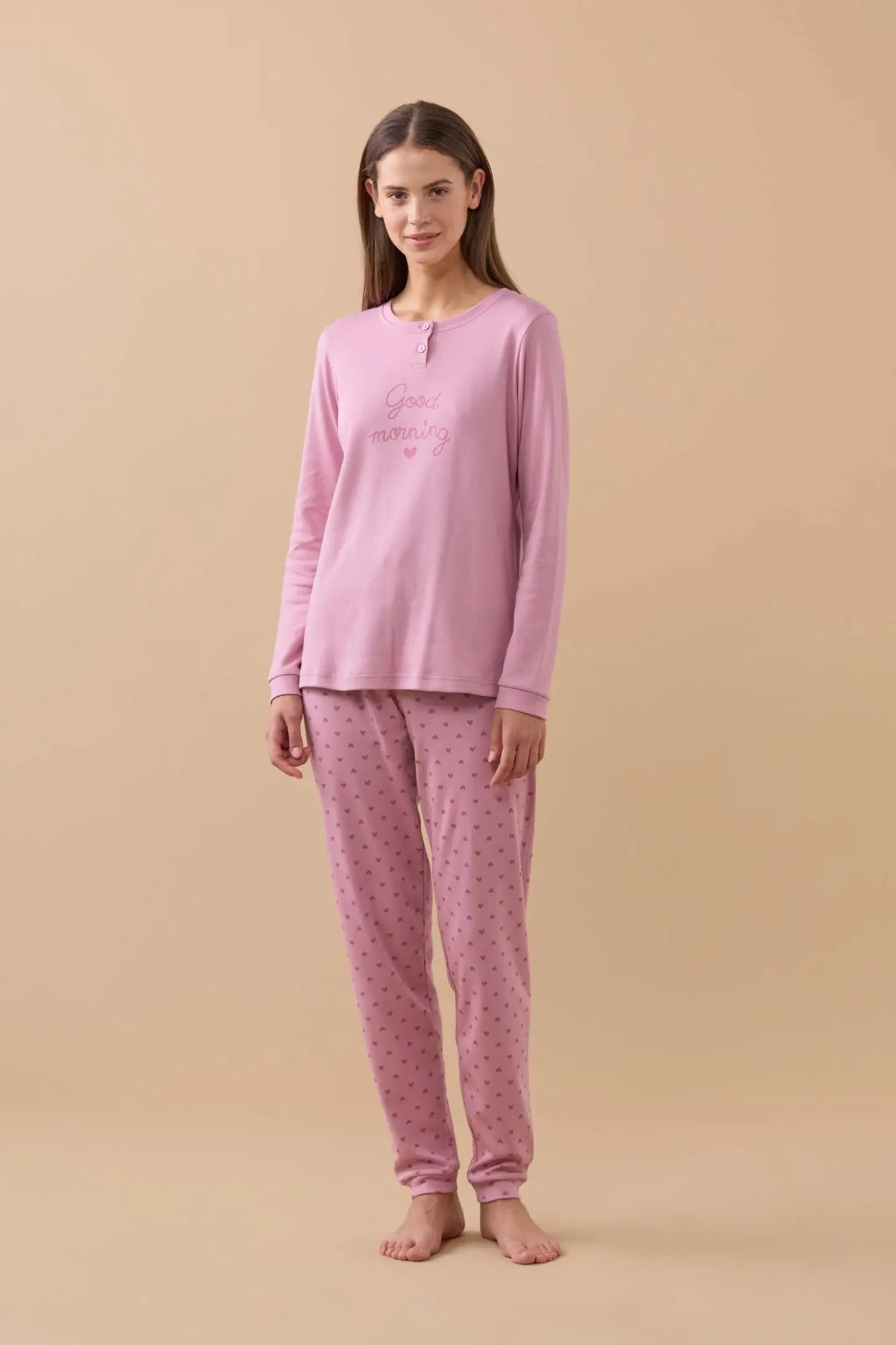 Pigiama Donna Caldo Cotone Good Morning Abbigliamento noidinotte XS Rosa