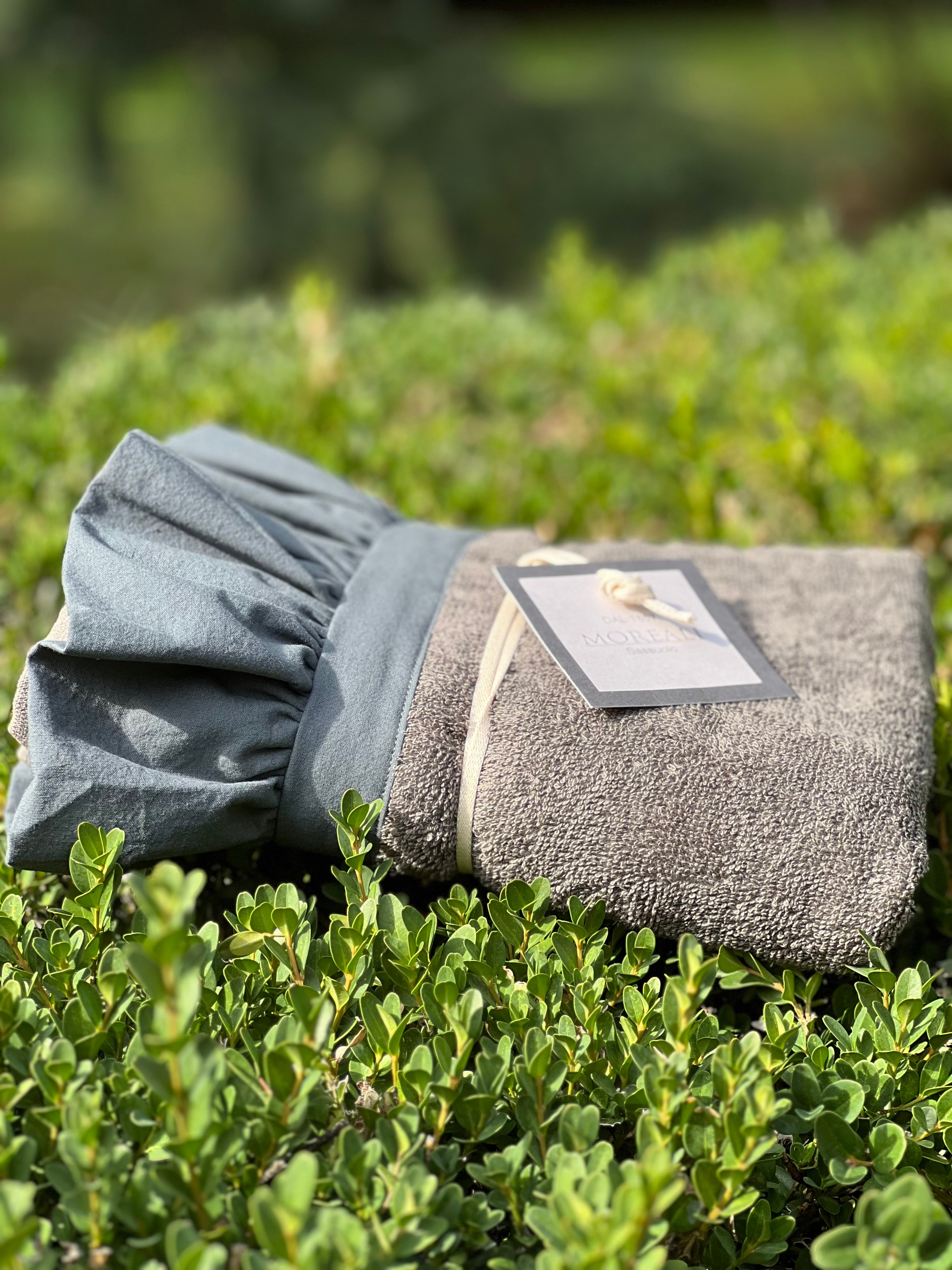 Set Asciugamani Frappa Bagno Moreali Tessile Casa 60 x 100 / 40 x 60 Antracite