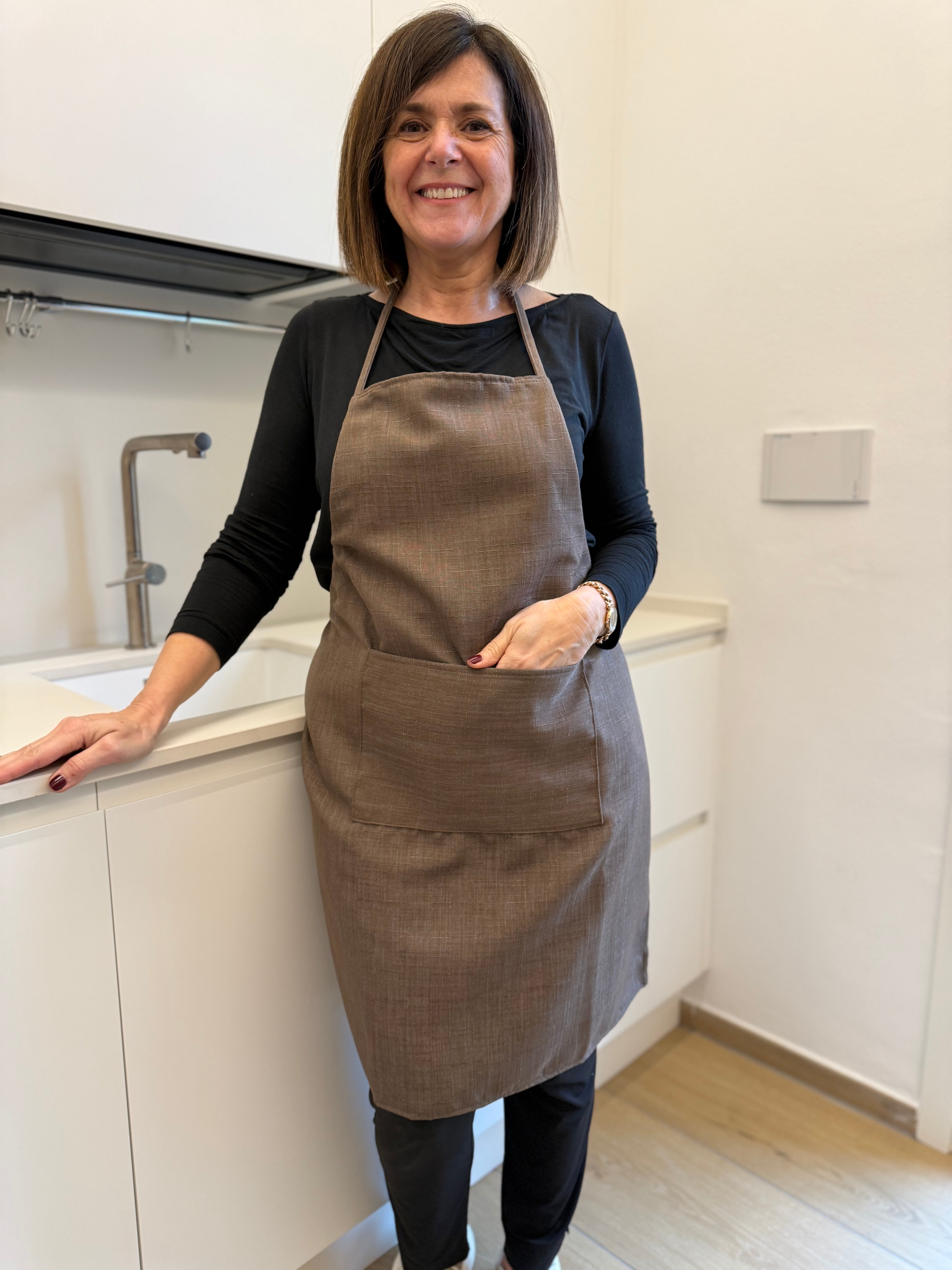 Grembiule Regolabile Antimacchia Cucina Moreali Tessile Casa Taglia Unica Cioccolato