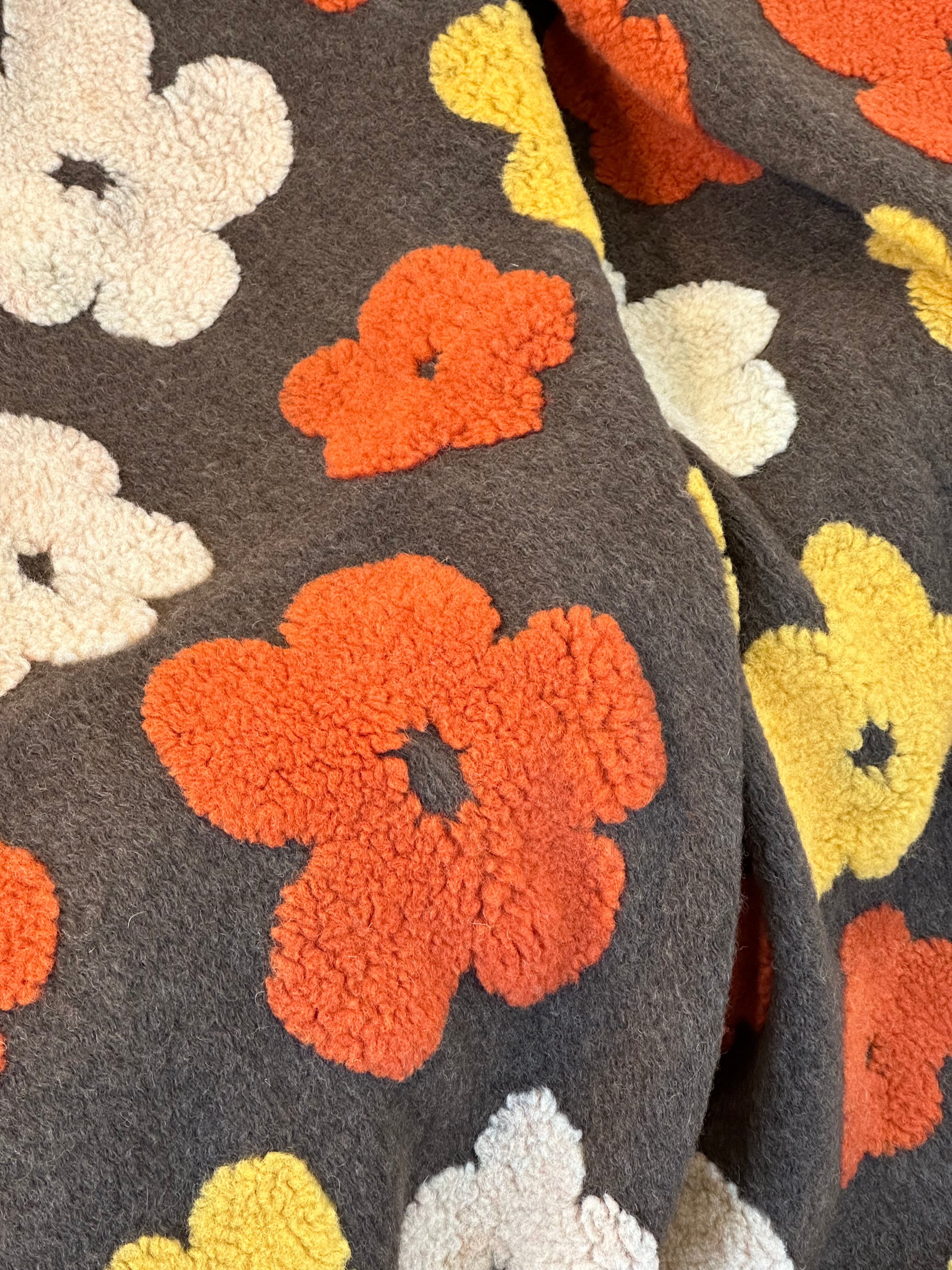 Plaid Lana Cotta Italiana POP ART FLOWERS Soggiorno Moreali Tessile Casa