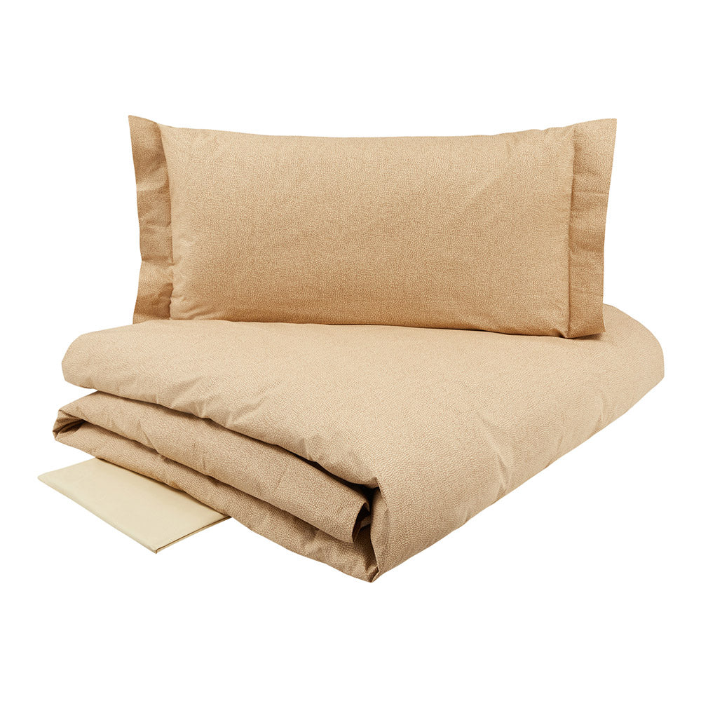 Parure Copripiumino Percalle OP Borbonese Letto Borbonese Matrimoniale Cammello