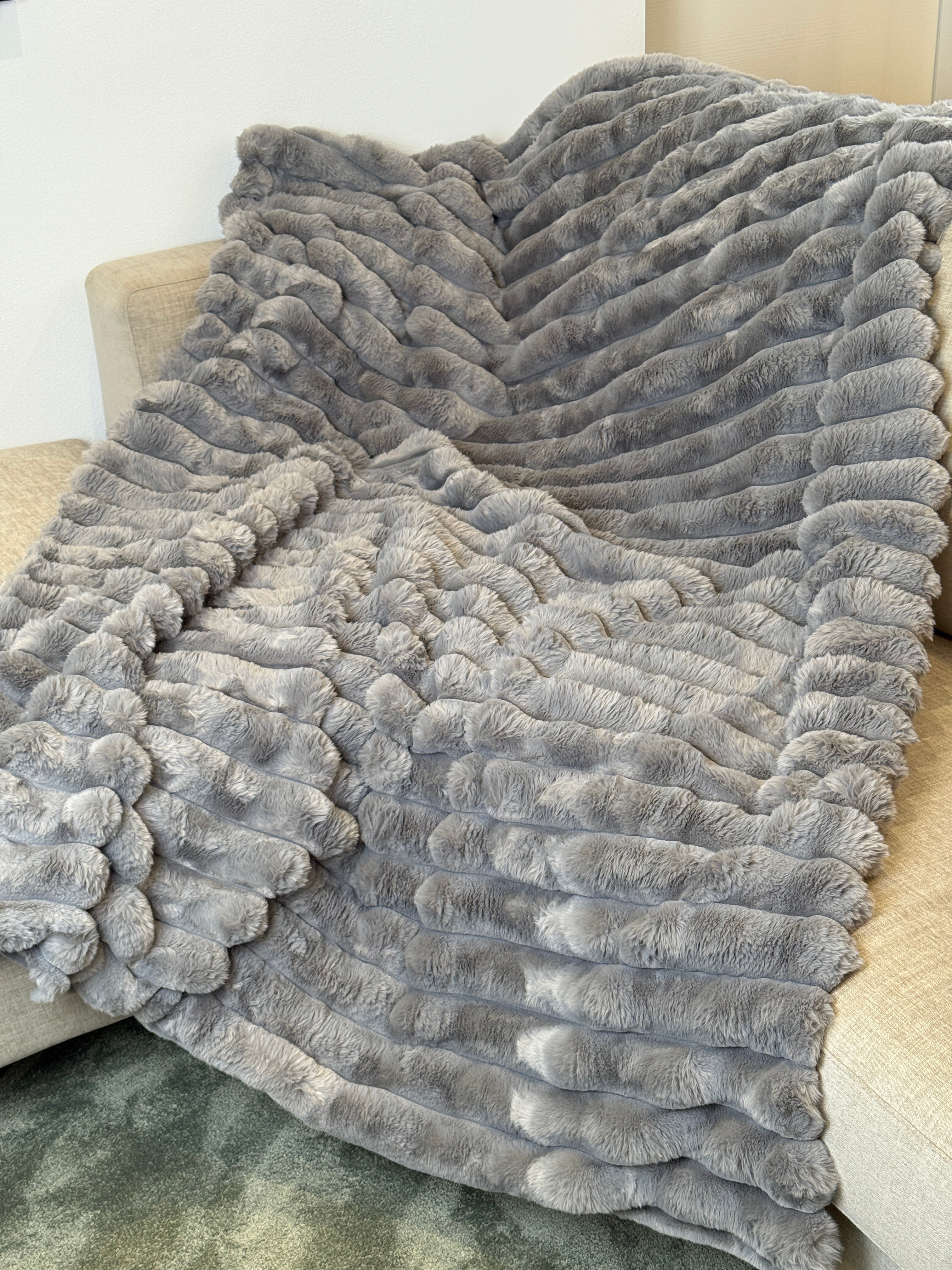 Plaid Pelliccia INTRECCI Soggiorno Maryplaid 140 x 180 Grigio