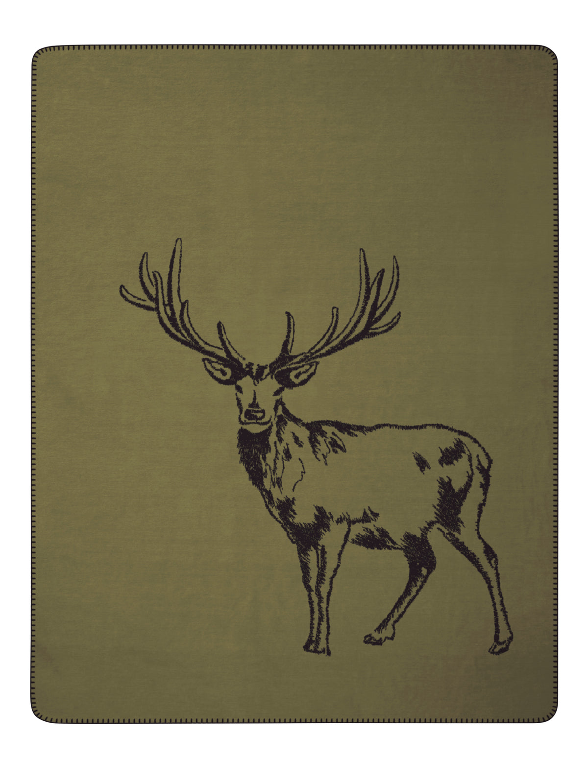 Plaid Reversibile in Caldo Cotone DEER GREEN Soggiorno Borbo
