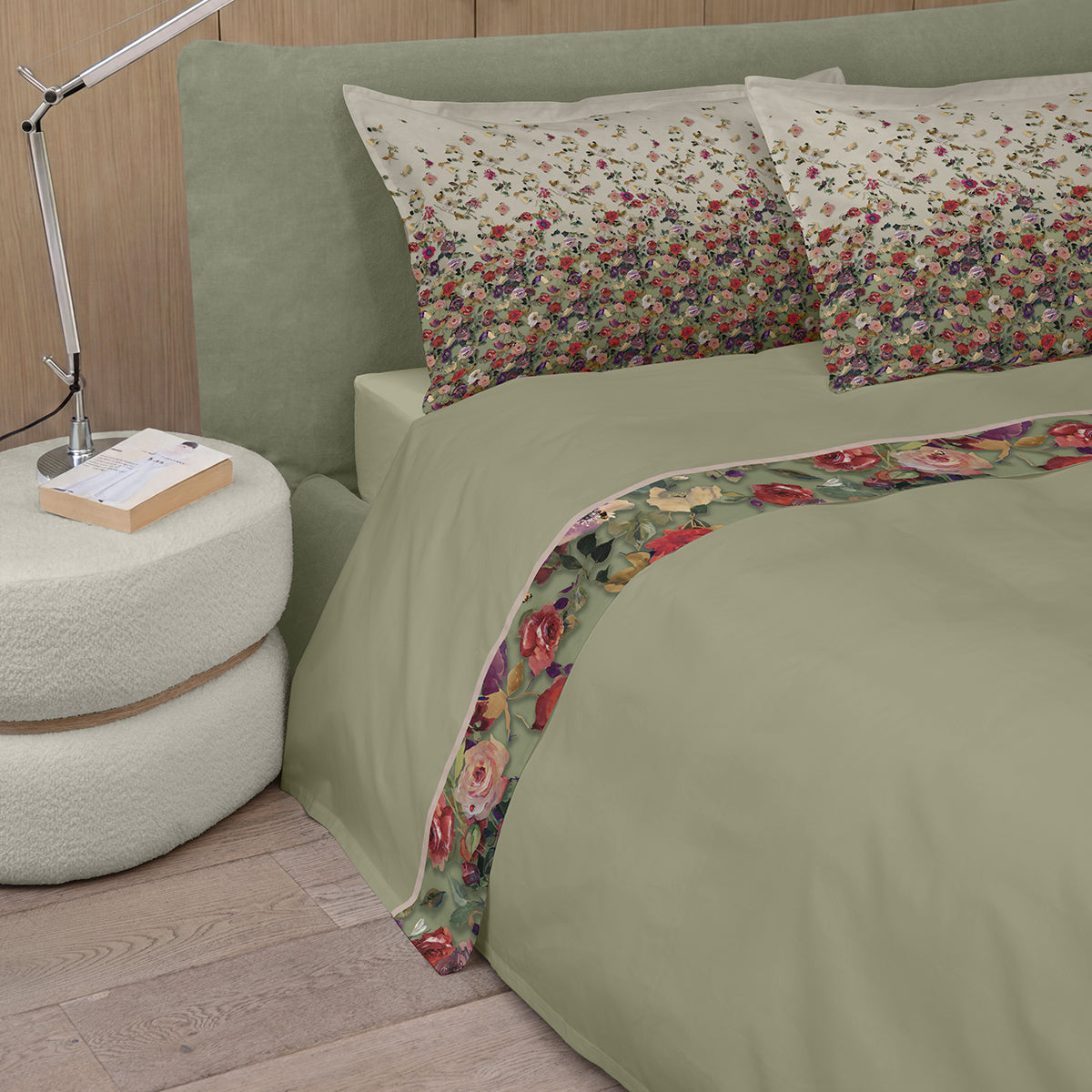 Completo Lenzuola Flanella Cotone Fazzini NETTARE Letto Fazzini Matrimoniale Verde