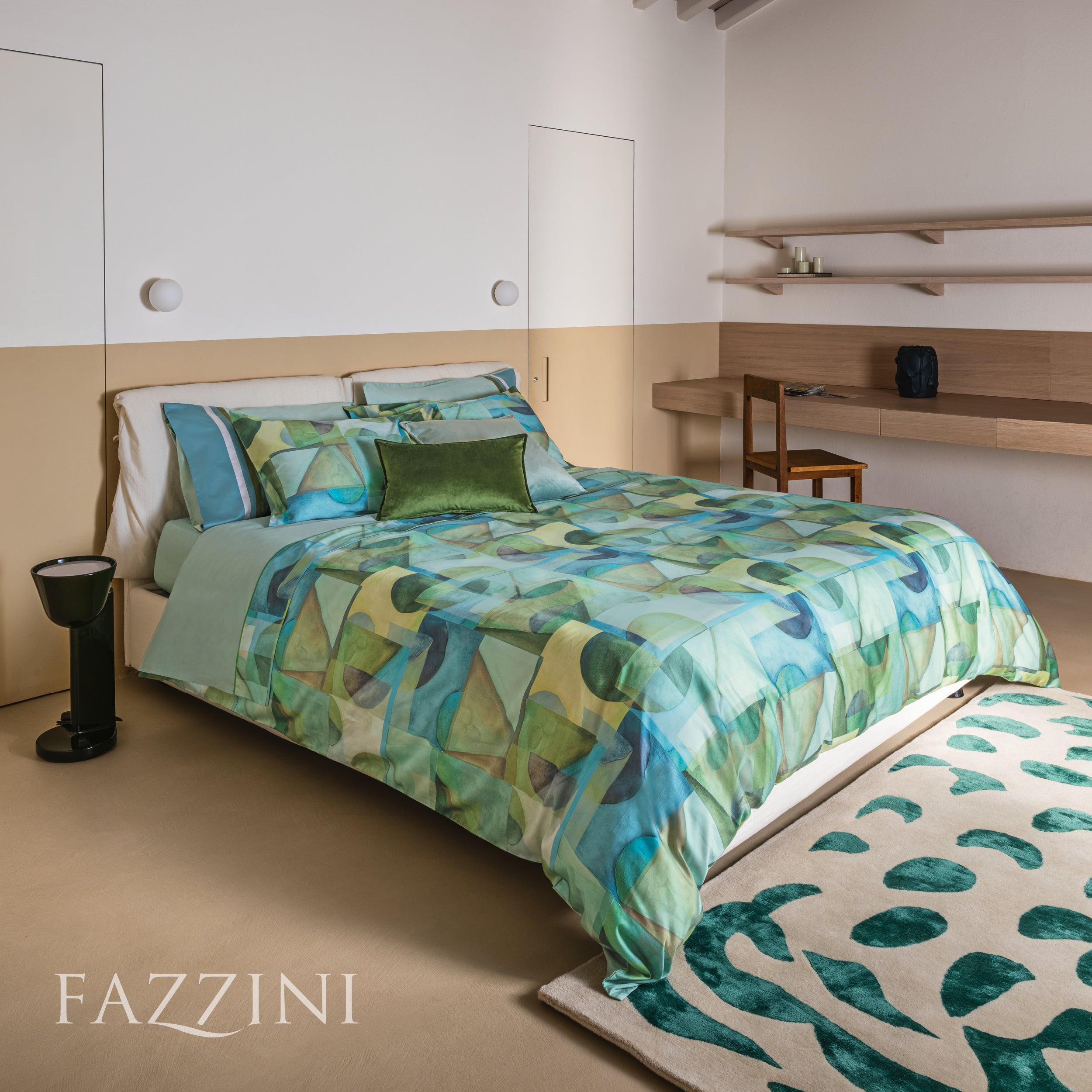 Parure Copripiumino Percalle Paracas Letto Fazzini