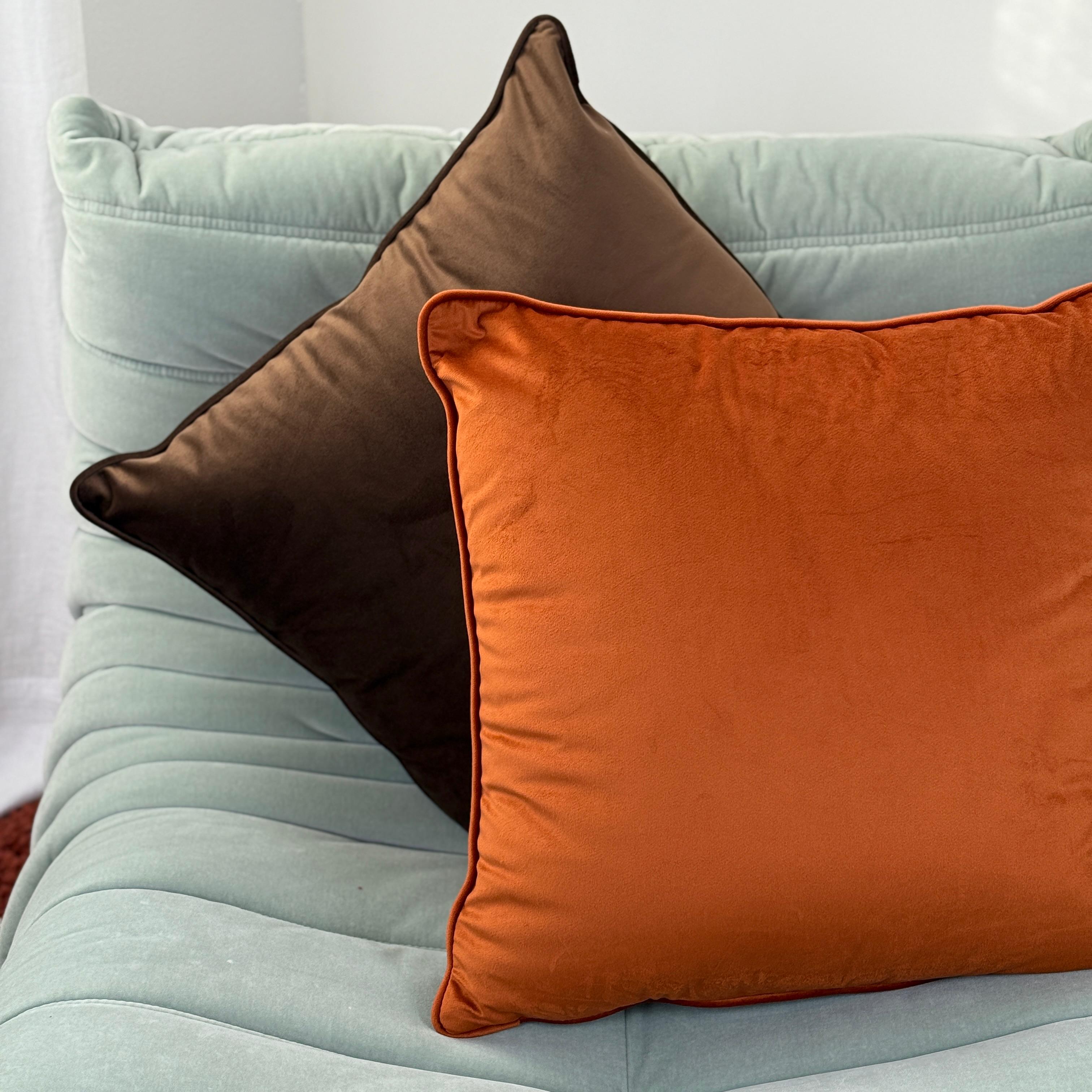 Fodera Cuscino Arredo Piping VELLUTO Made in Italy Soggiorno Moreali Tessile Casa