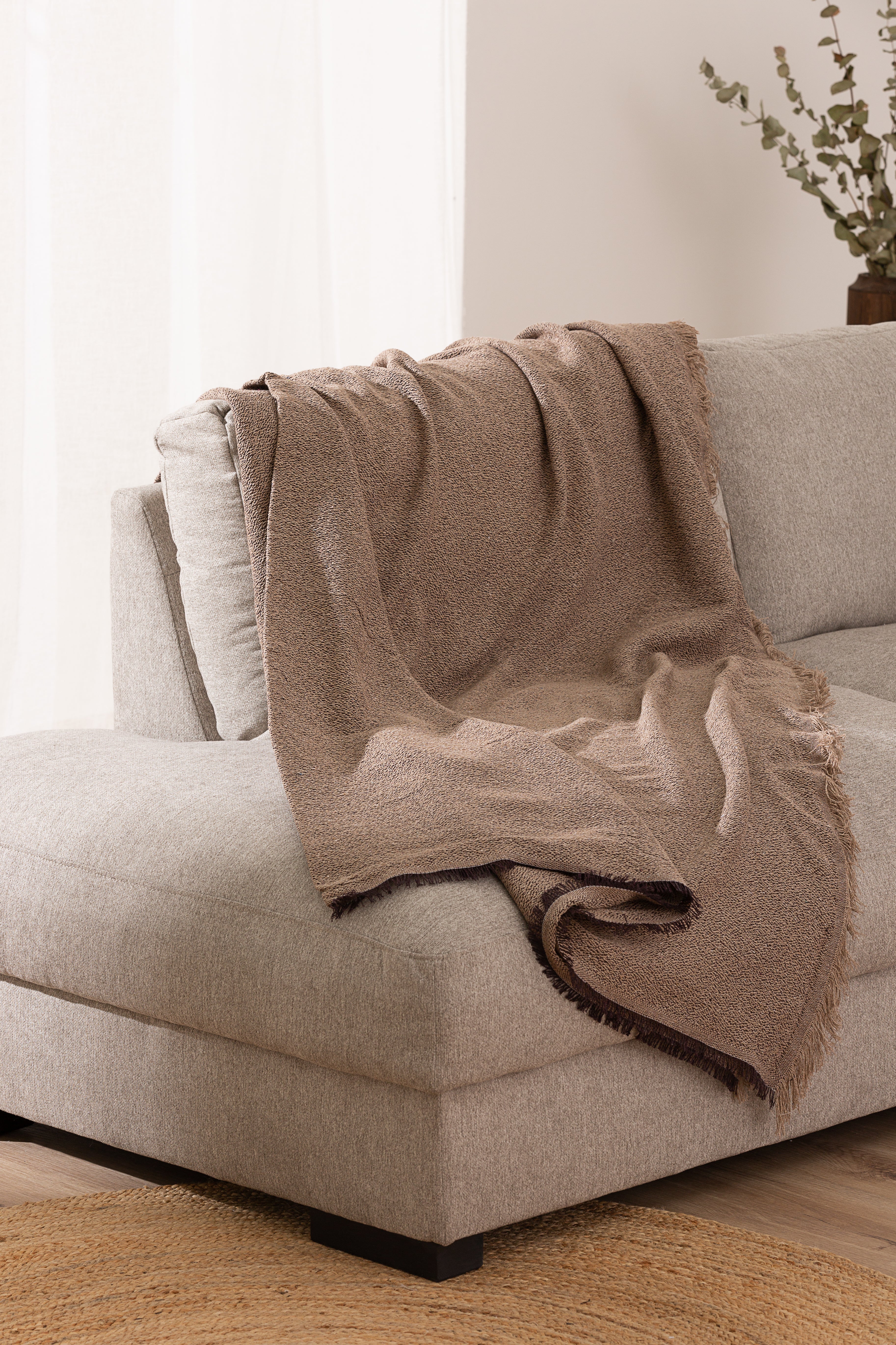 Telo Copritutto Cotone Sale Pepe Namibia Soggiorno Belmarti 230 x 260 Cioccolato