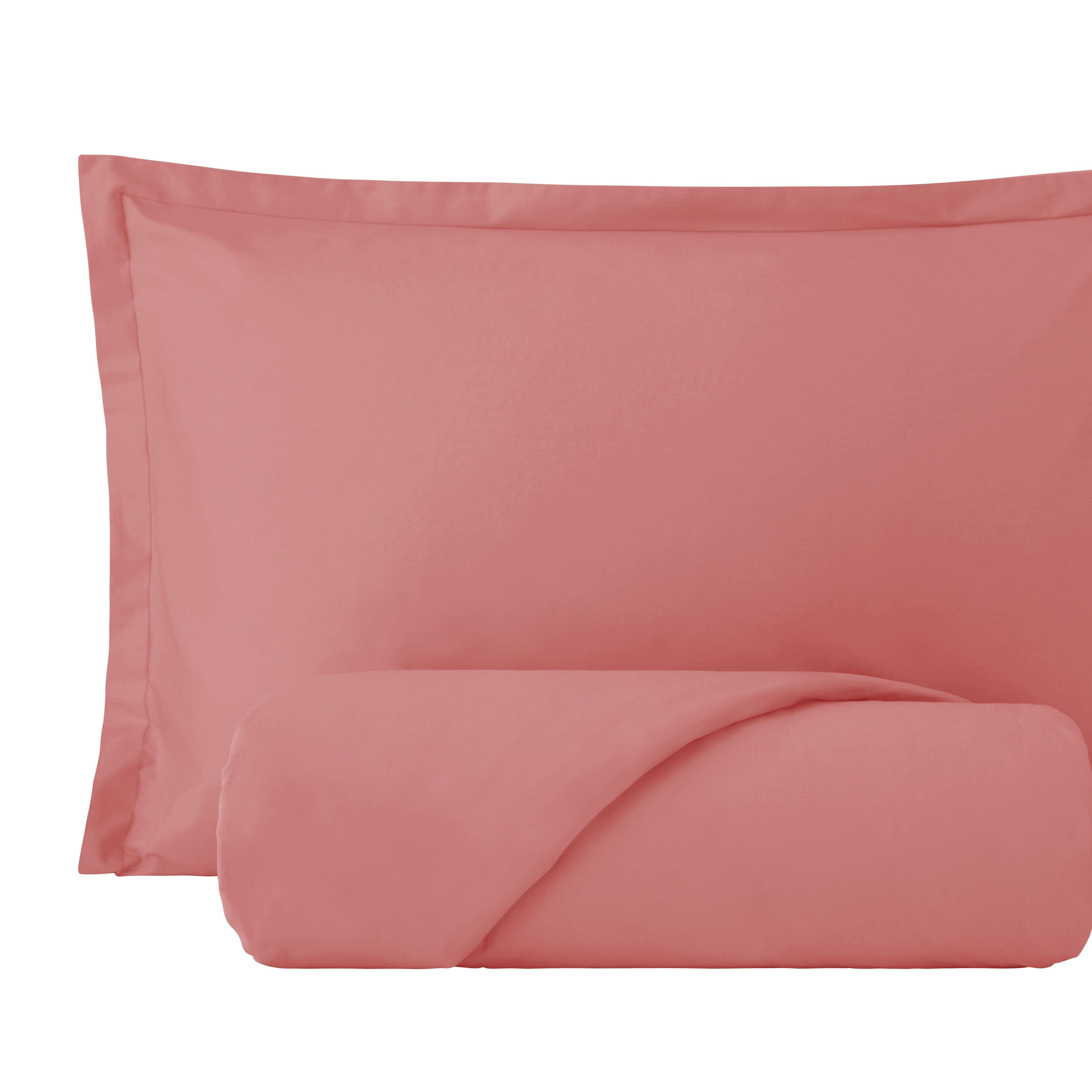 Parure Copripiumino Madapolam Singolo / P.Mezzo Letto Riviera Piazza e Mezzo Rosa Loto