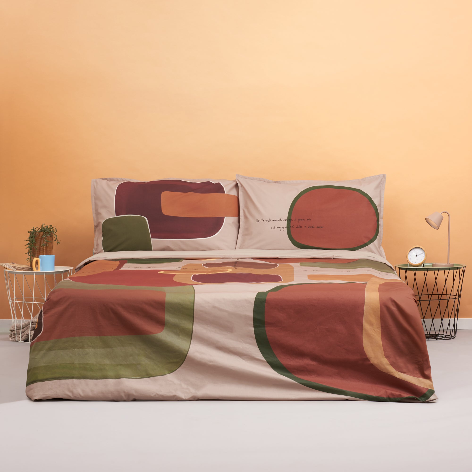 Parure Copripiumino Percalle Stampa Digitale INTRUSI D'AUTORE Letto Moreali Tessile Casa