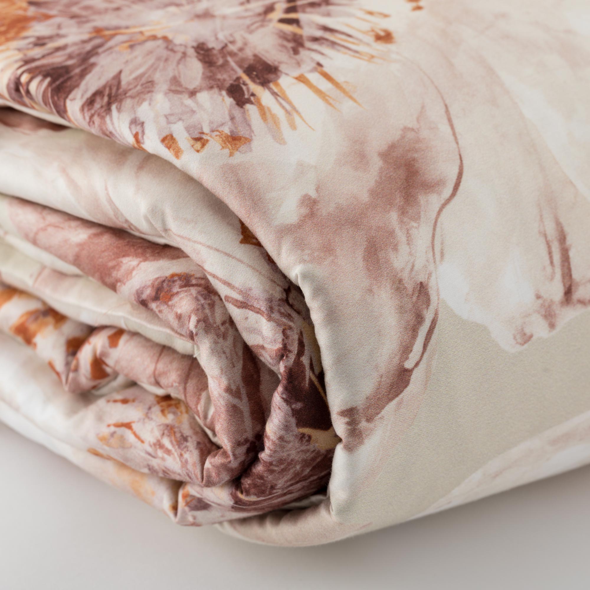 Parure Copripiumino Raso 300TC Stampa Digitale Hellebro Letto Reevèr