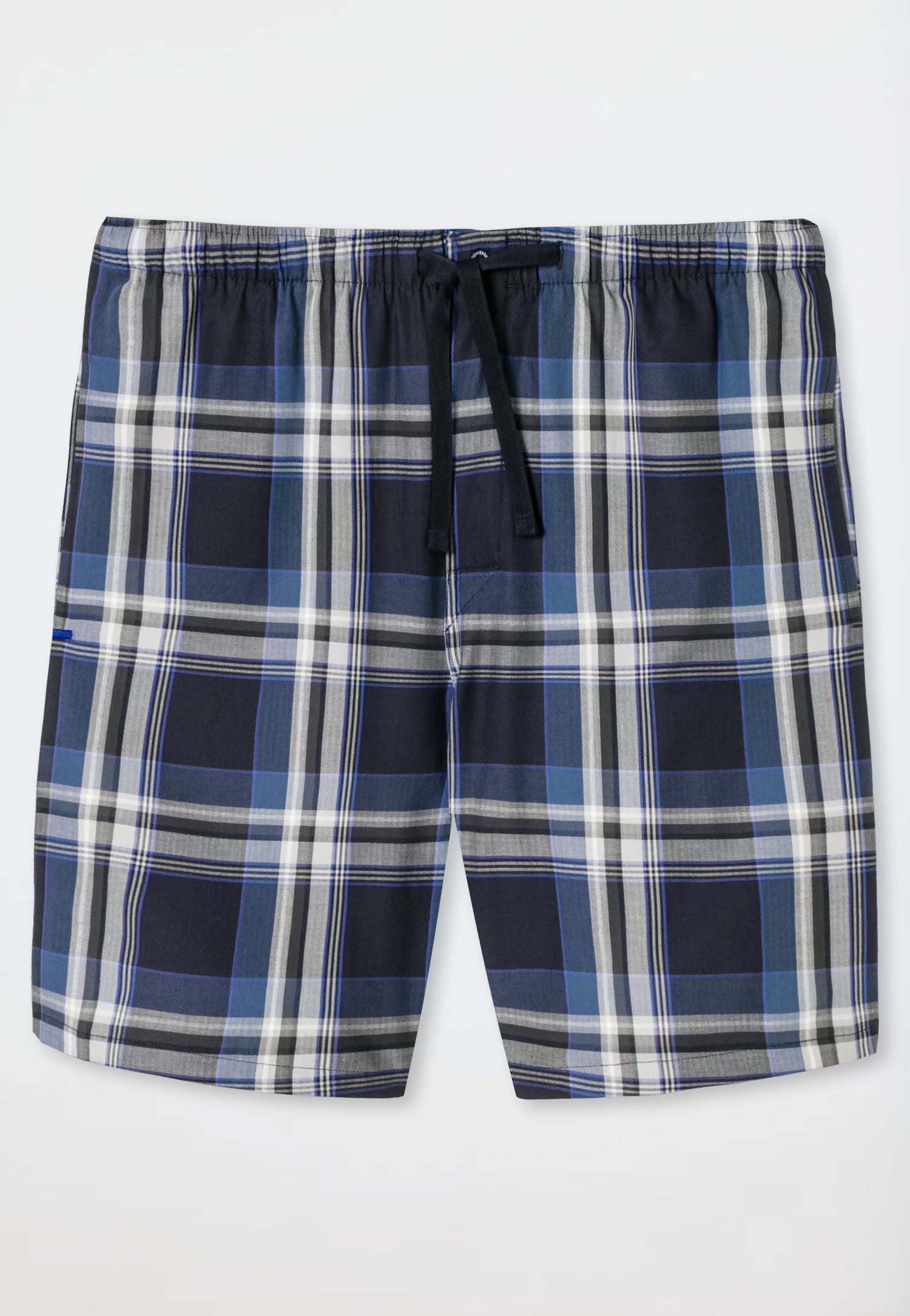 Pantaloncini Corti Uomo Cotone Quadretti Blu Abbigliamento Schiesser