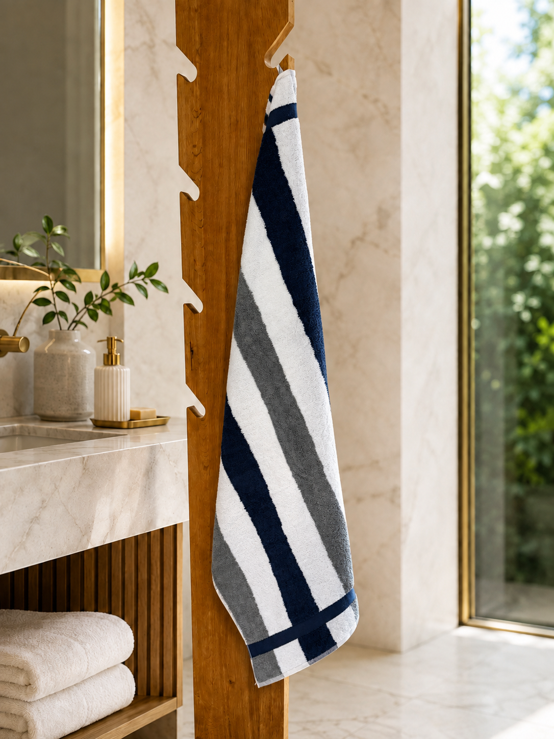 Asciugamano MAXI Cotone Americano Tinto Filo Bagno Moreali Tessile Casa