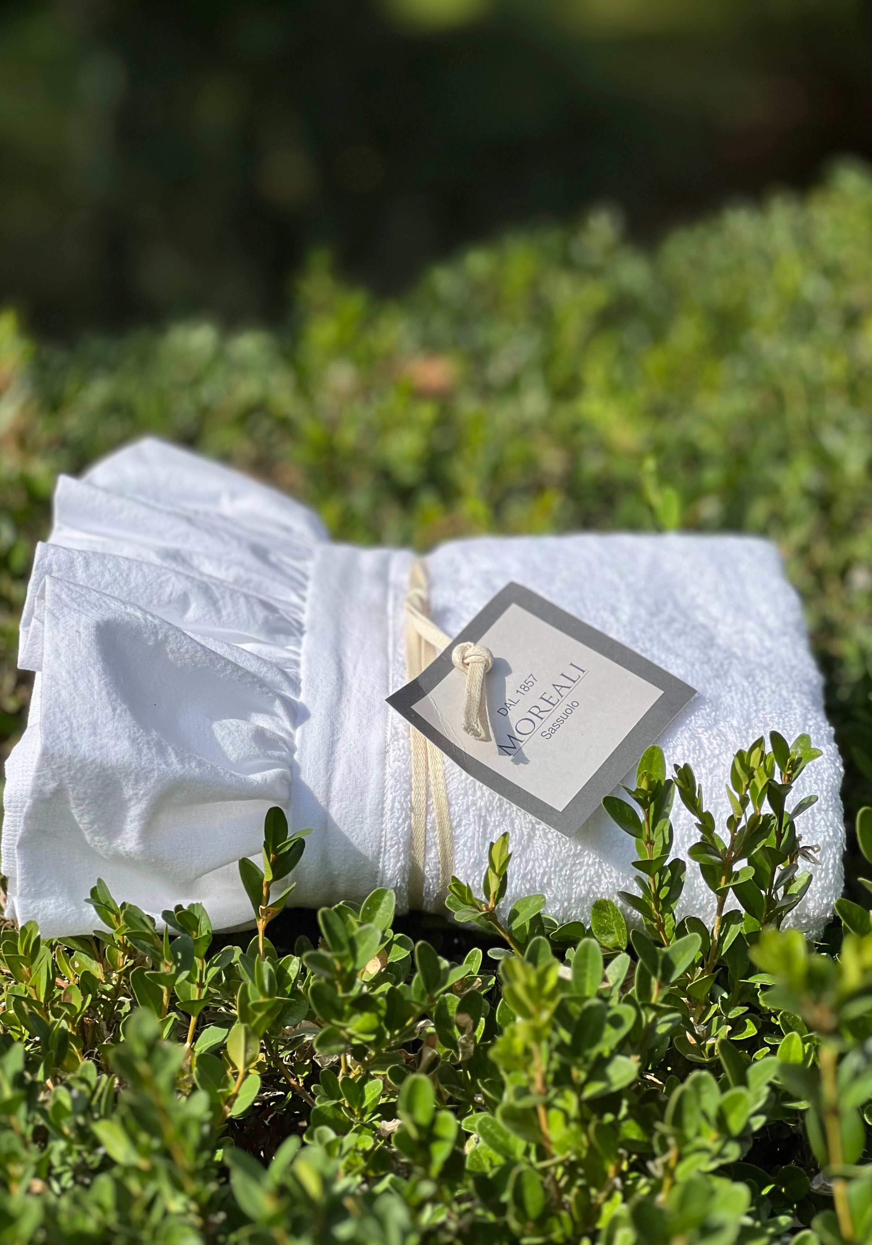 Set Asciugamani Frappa Bagno Moreali Tessile Casa 60 x 100 / 40 x 60 Bianco