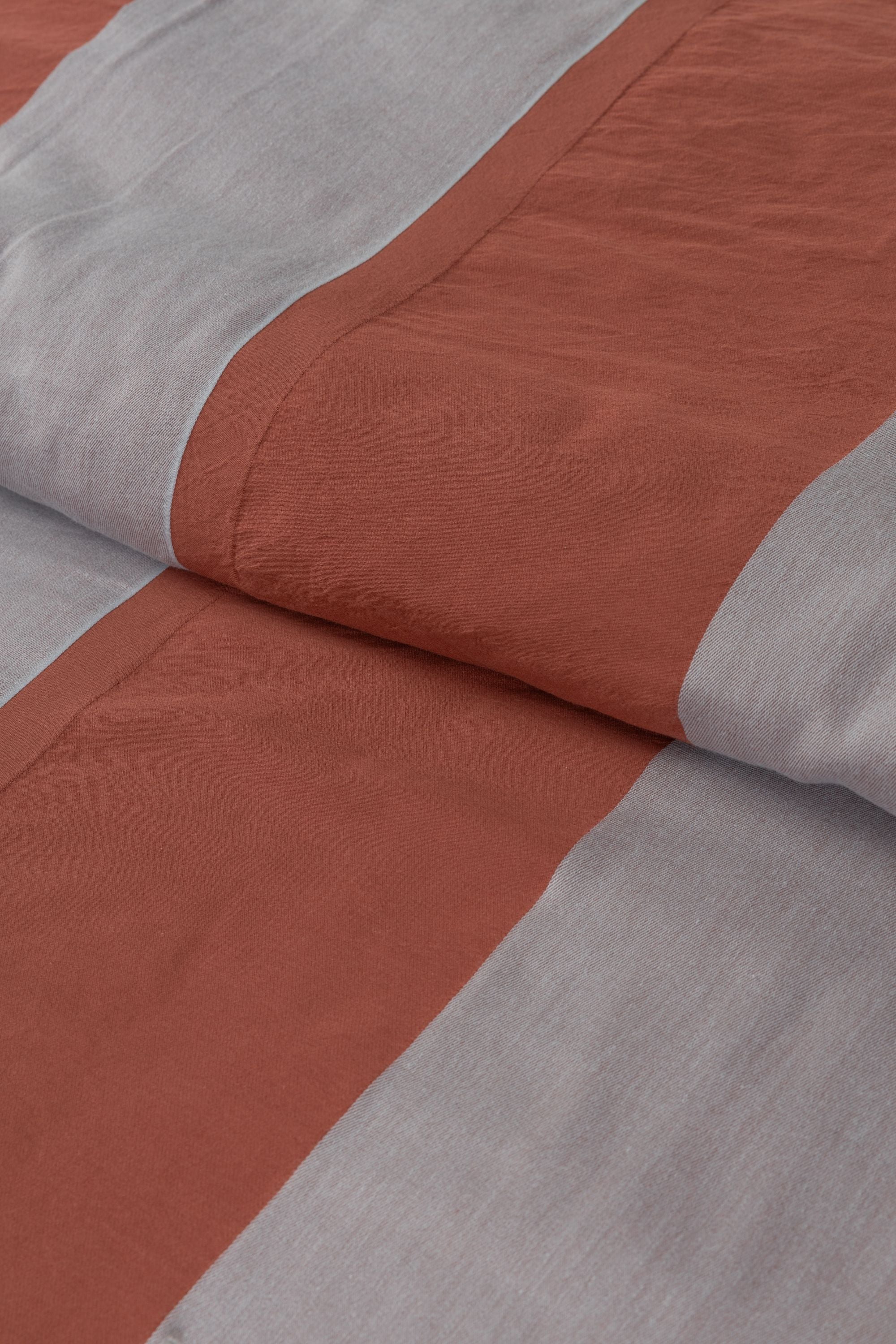 Parure Copripiumino Tinto Filo RIGONE Letto Sisu Matrimoniale Faded Rose/Blue Fog