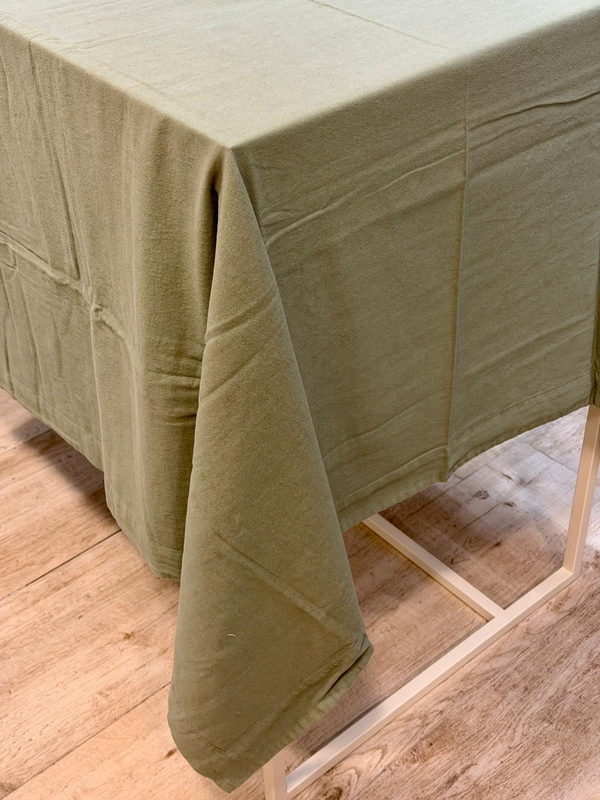 POPUP - Tovaglia Stone Washed PANAMA Cucina Moreali Tessile Casa 140 x 180 Verde