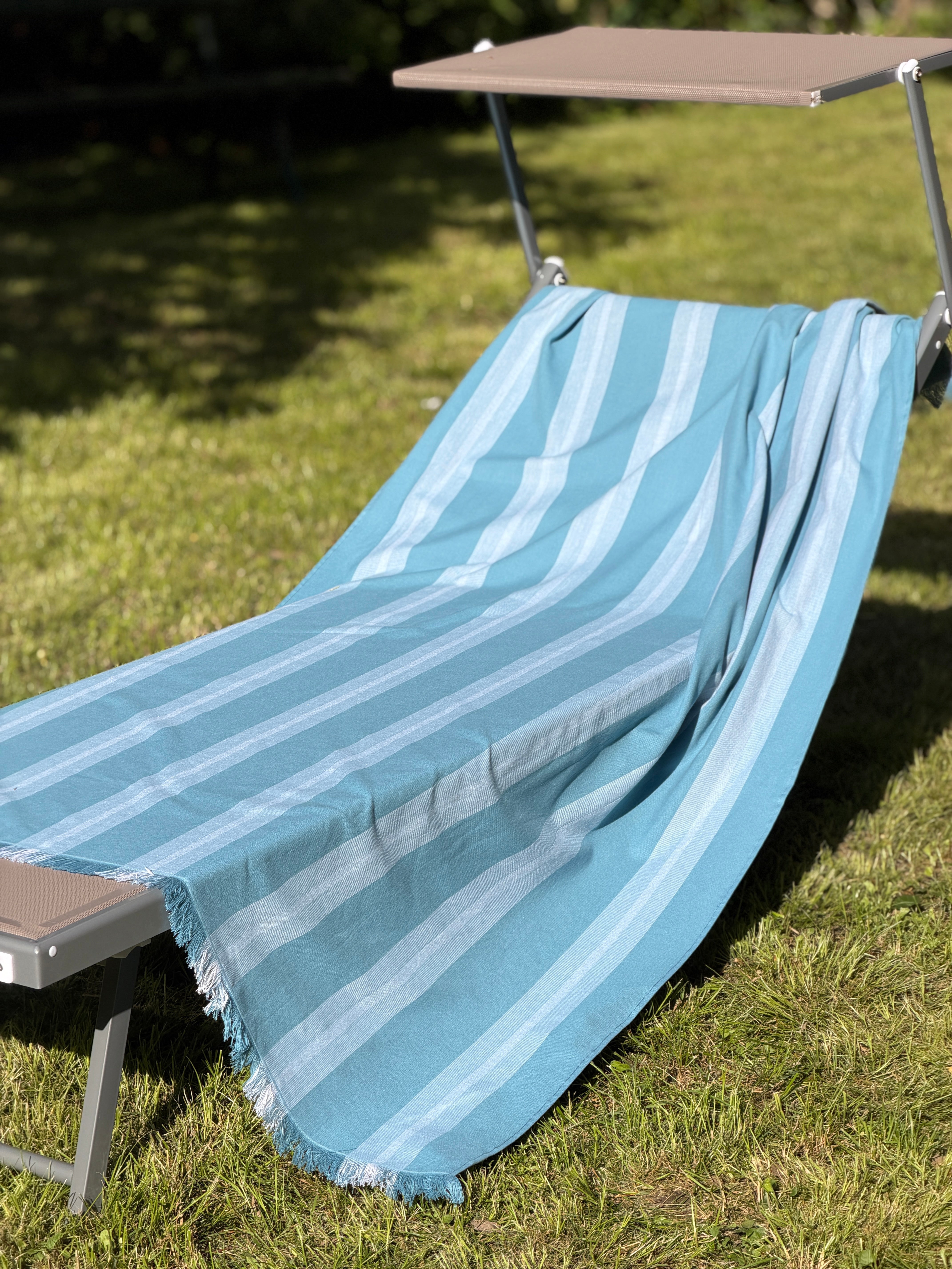 Telo Mare Spugna/Cotone RICCIONE Azzurro Polvere Bagno Moreali Tessile Casa 100 x 180 Azzurro Polvere