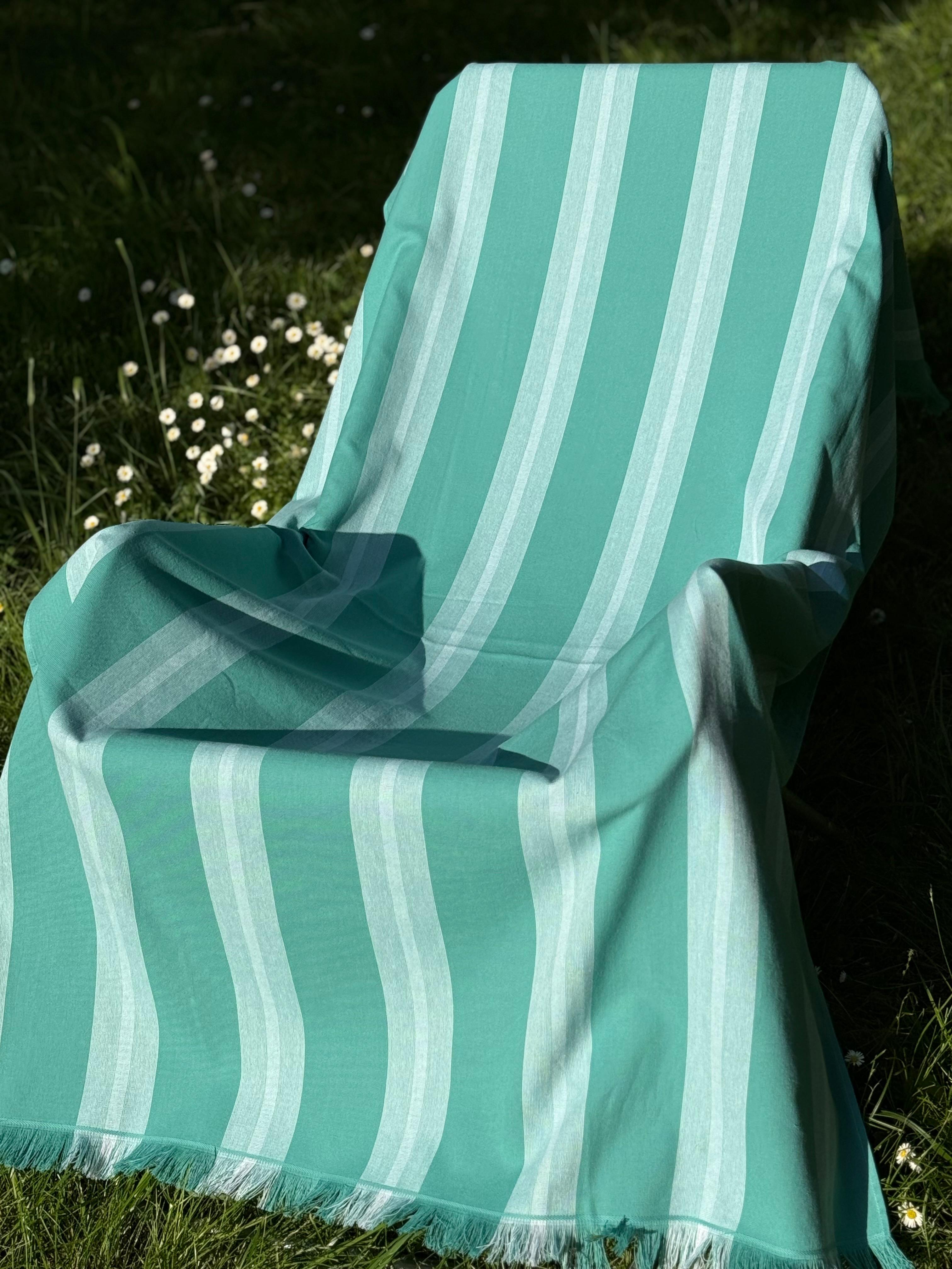 Telo Mare Spugna e Cotone Righe Ton-Sur-Ton Bagno Moreali Tessile Casa