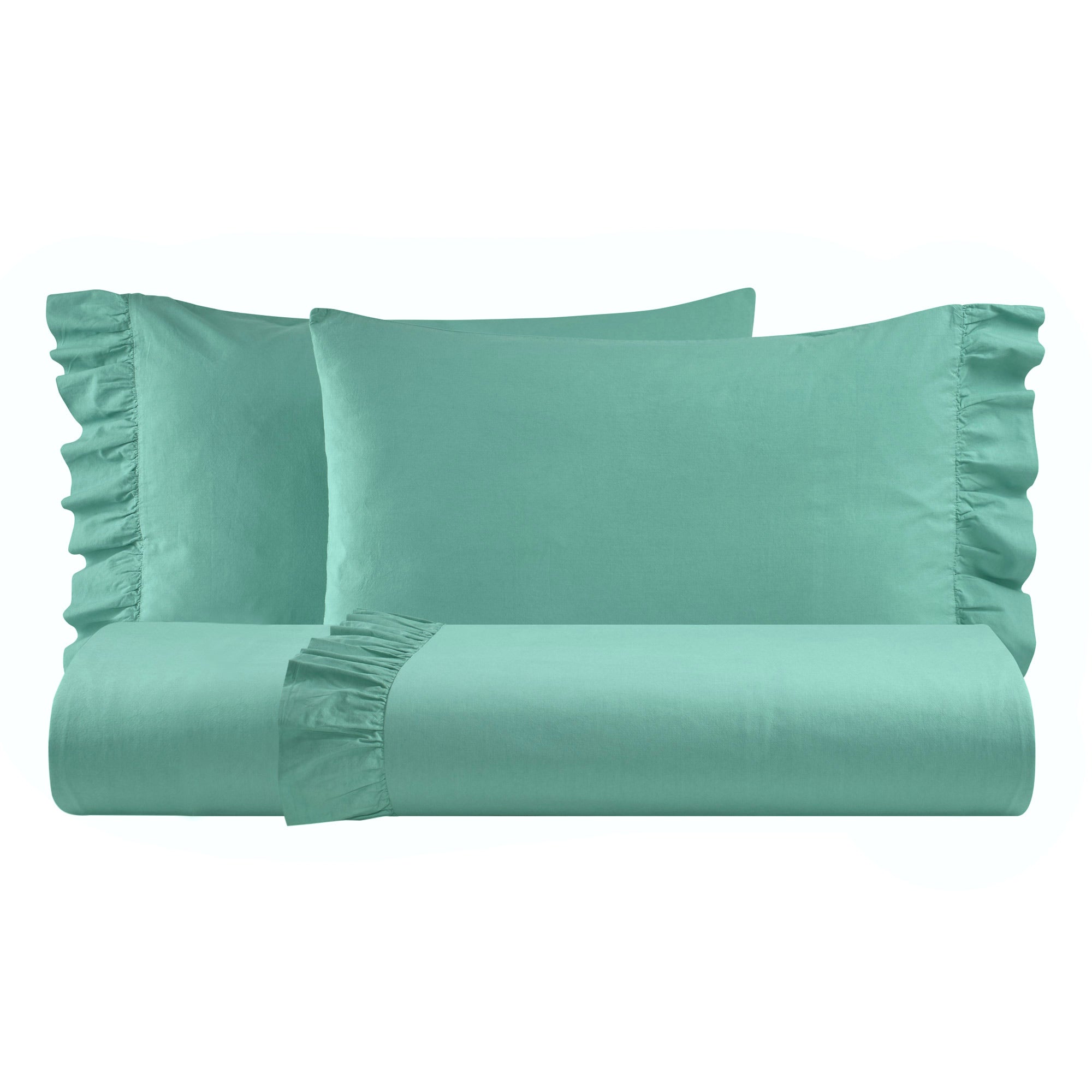 FINE SERIE Parure Lenzuola No-Stiro FRAPPA LAB Letto Moreali Tessile Casa Matrimoniale Eucalipto