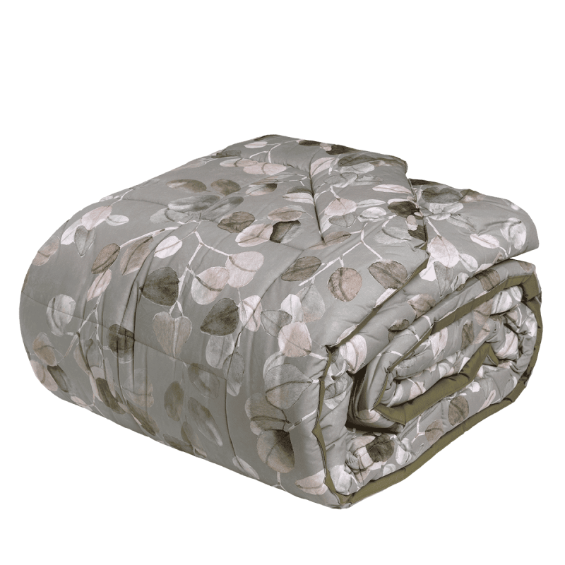 Trapunta Percalle Sabi Sabi Letto Fazzini 270 x 270 Grigio-Verde