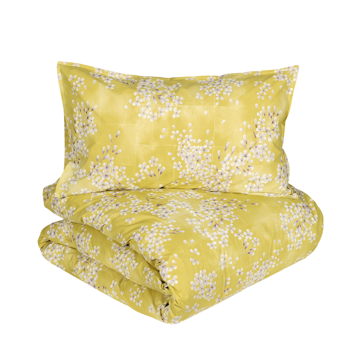 Parure Copripiumino Percalle KIMONO Letto Fazzini Singolo Giallo