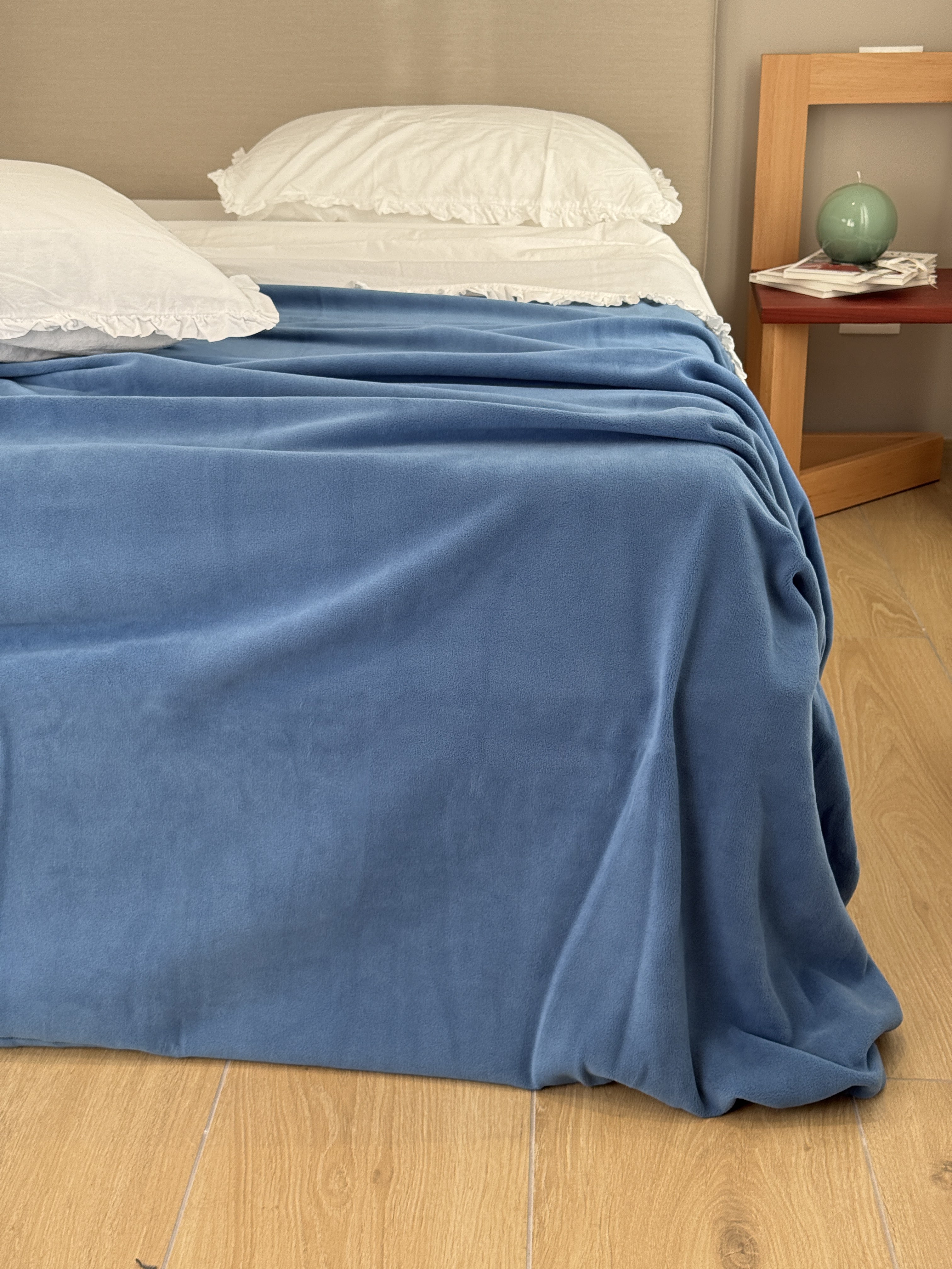 Coperta Pile Battuto ABBRACCIO Soggiorno Moreali Tessile Casa Plaid/Coperta 160 x 210 Denim