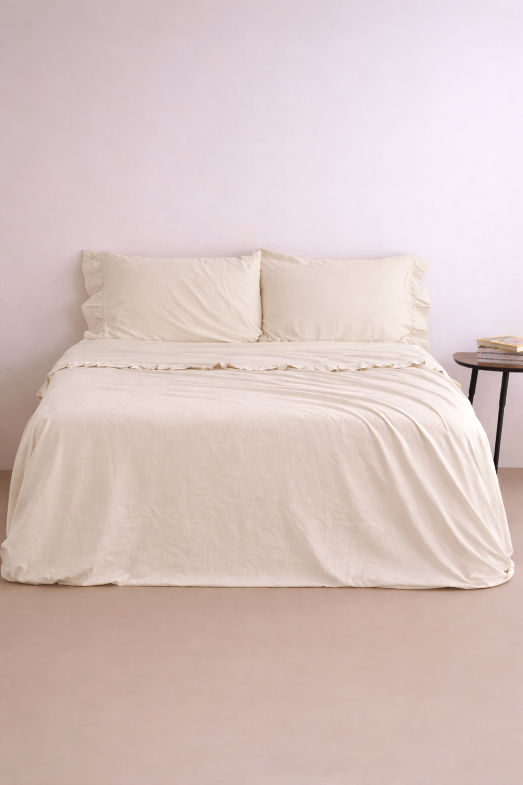 Parure Lenzuola No-Stiro FRAPPA Letto Moreali Tessile Casa Matrimoniale Avorio