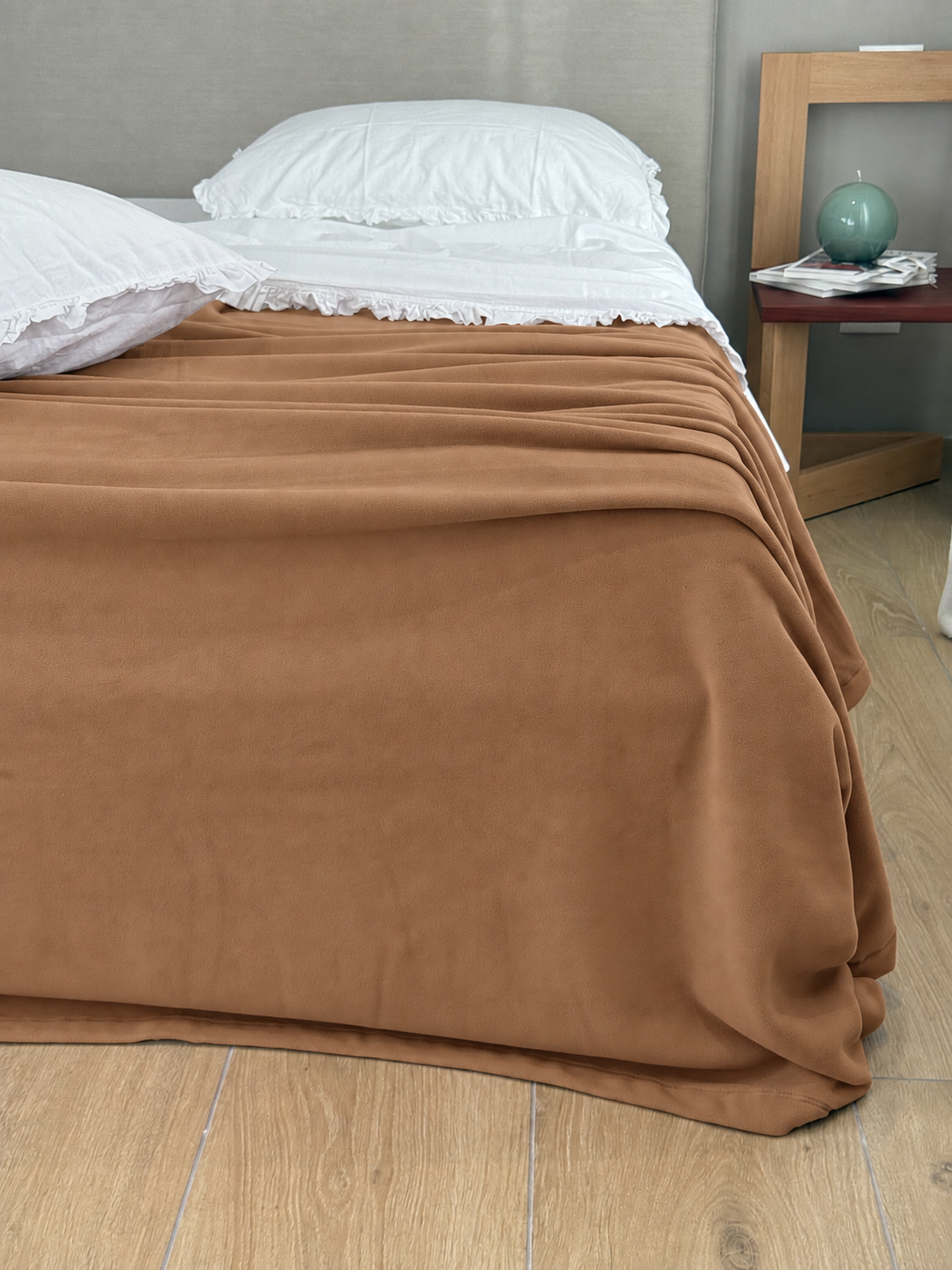 Coperta Pile Battuto ABBRACCIO Soggiorno Moreali Tessile Casa Matrimoniale 250 x 210 Caramello P703