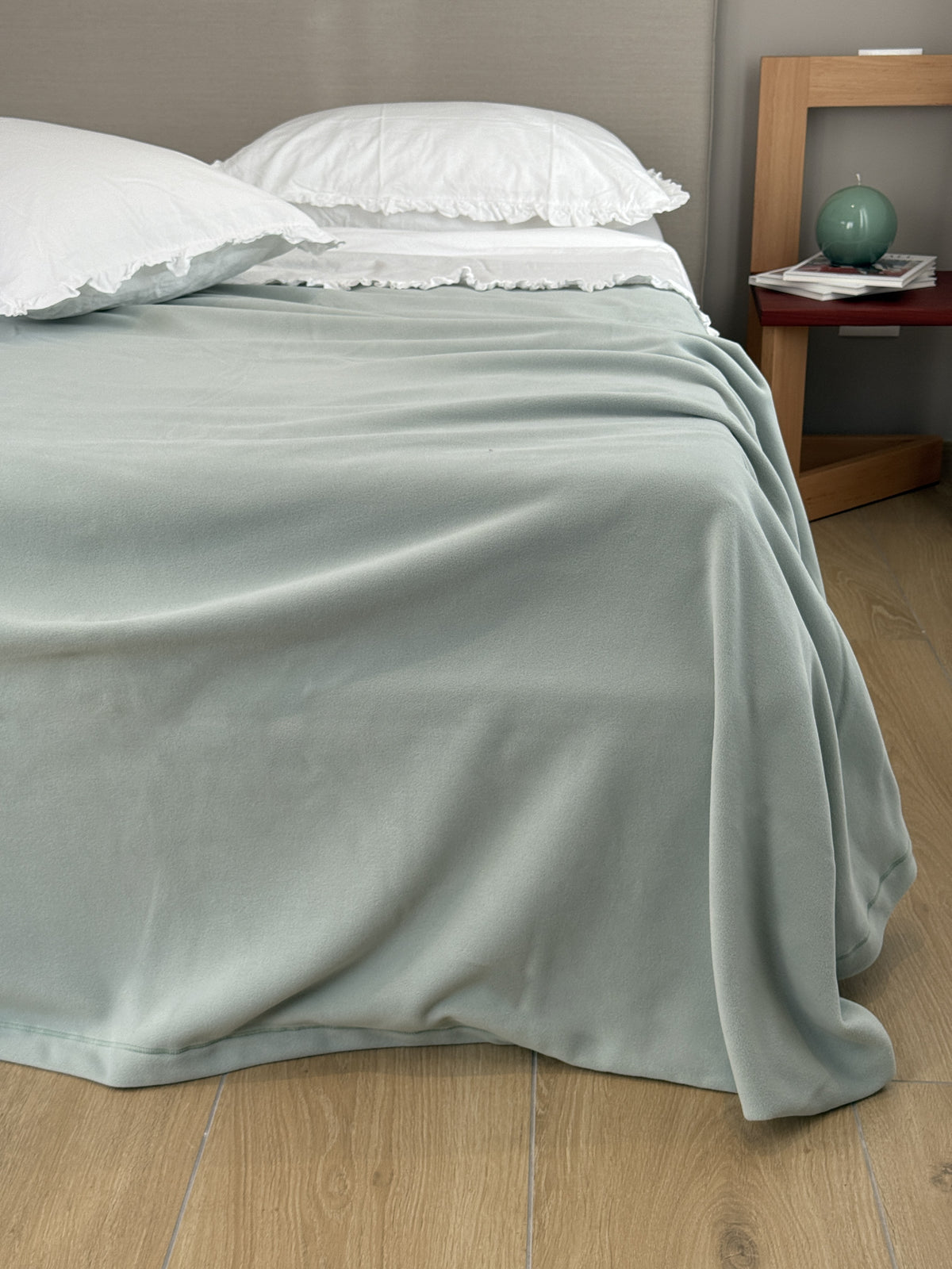 Coperta Pile Battuto ABBRACCIO Soggiorno Moreali Tessile Casa Matrimoniale 250 x 210 Verde Salvia F739