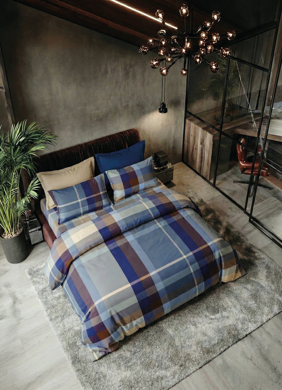 Parure Copripiumino Tinto Filo BOSSI Forbes Letto Bossi Matrimoniale Tinto Filo