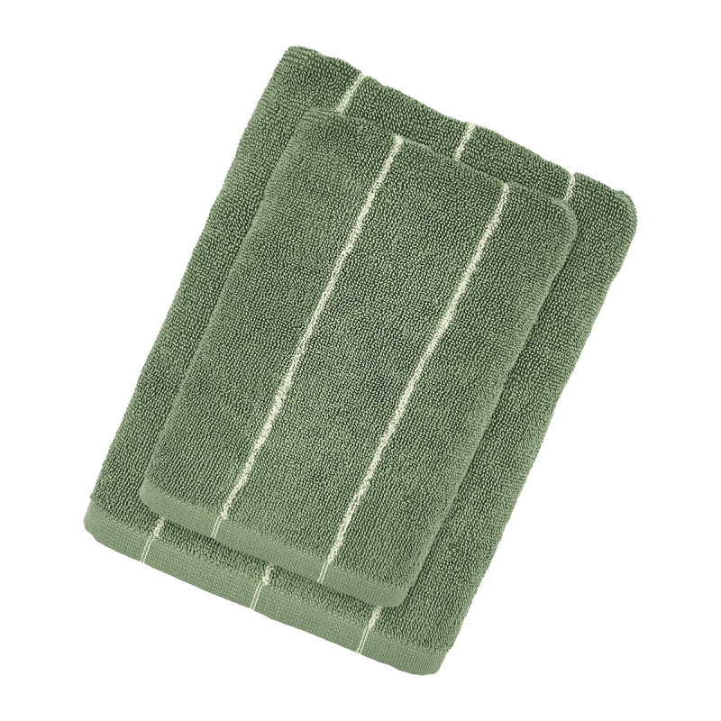 Set Asciugamani Tinto Filo SMART Bagno Fazzini 100 x 50 / 50 x 38 Verde/Off White