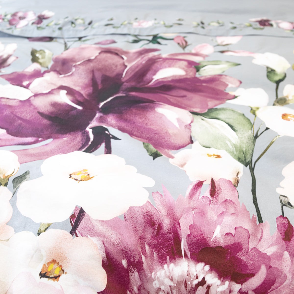 Parure Copripiumino Flower Power 2536 Letto Cogal Matrimoniale Grigio