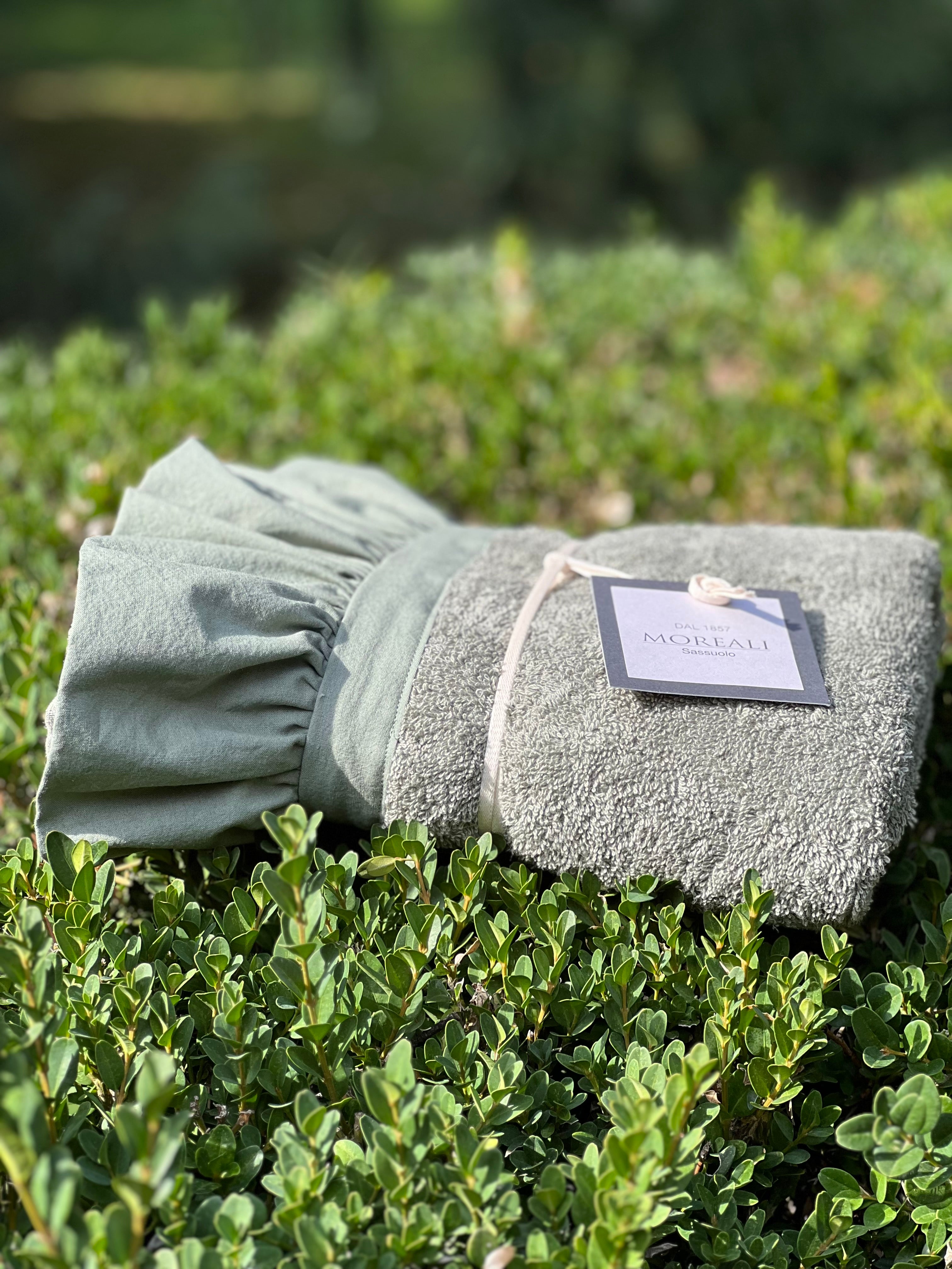 Set Asciugamani Frappa Bagno Moreali Tessile Casa 60 x 100 / 40 x 60 Verde