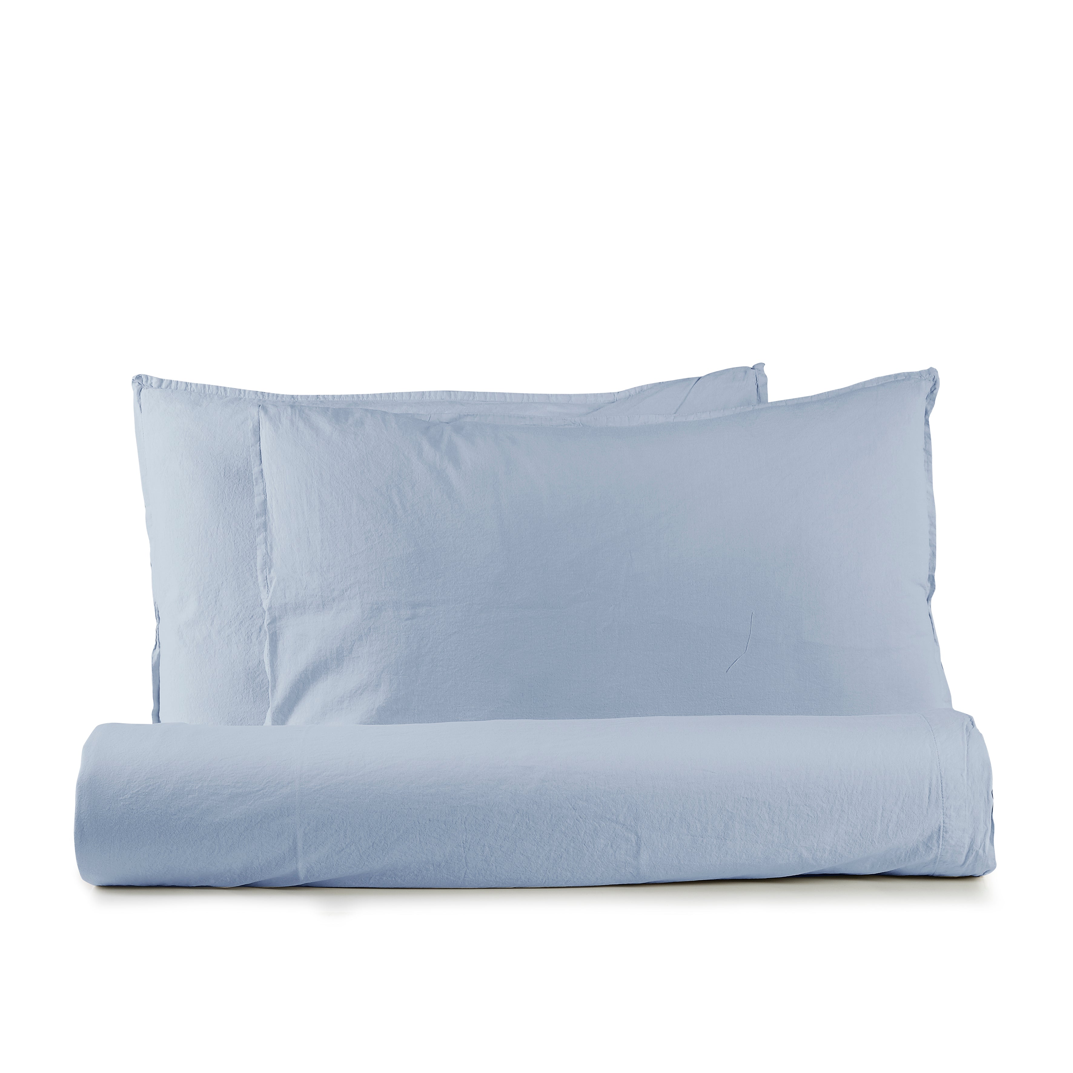 Parure Lenzuola Cotone No-Stiro ESSENZIALE Letto Moreali Tessile Casa Matrimoniale 250 x 295 Azzurro Polvere