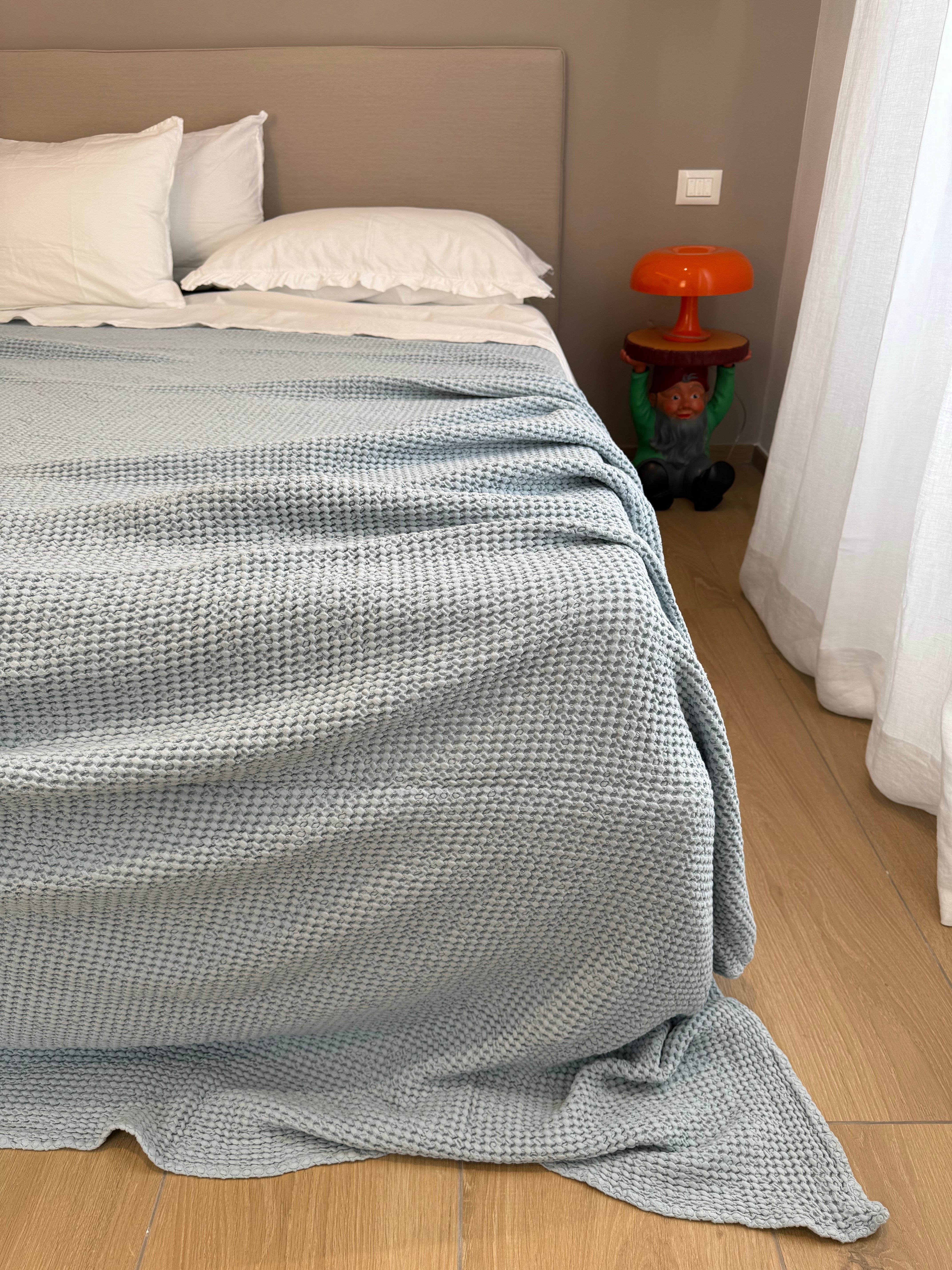 Copriletto Stone Washed Nido D'Ape Letto Moreali Tessile Casa