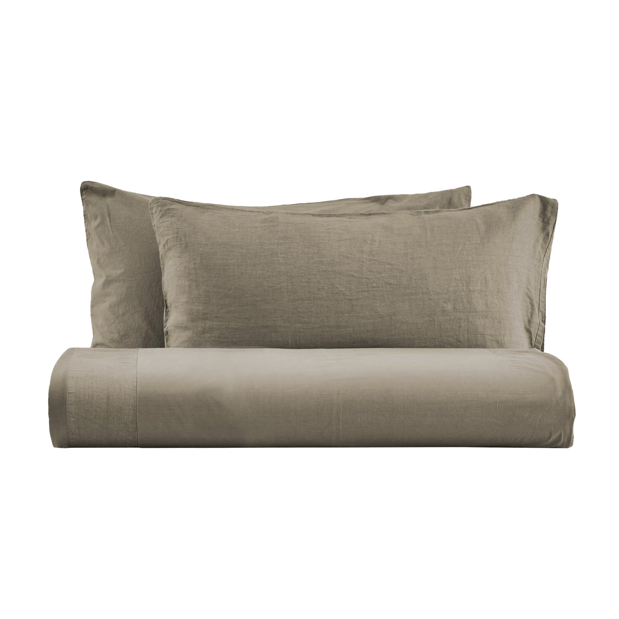 Parure Lenzuola No-Stiro NIRANO LAB Letto Moreali Tessile Casa Matrimoniale Tortora