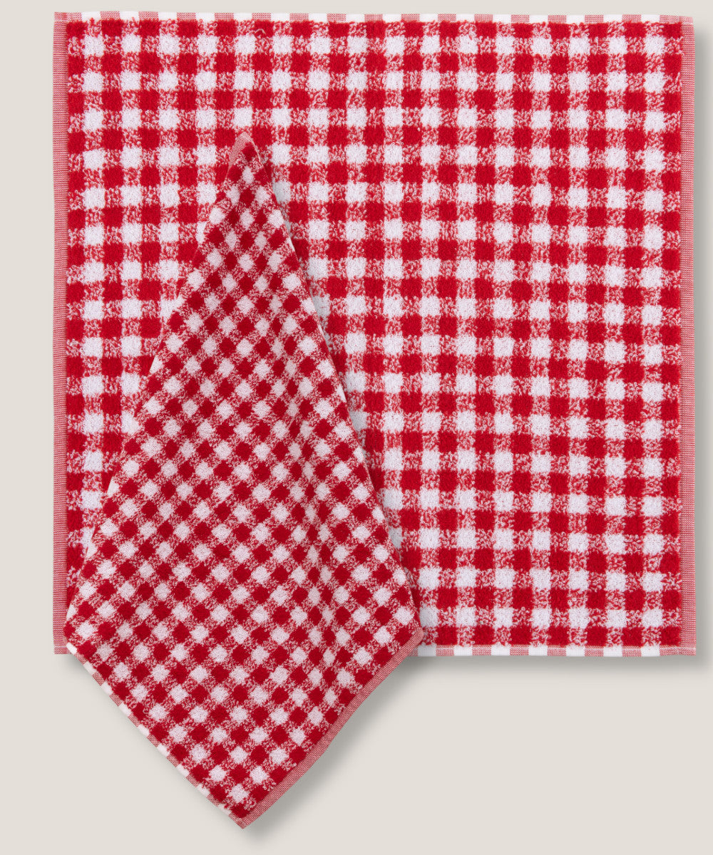 Set Canovacci Tela+Spugna QUADRETTI Cucina Moreali Tessile Casa 50 x 70 / 50 x 50 Rosso