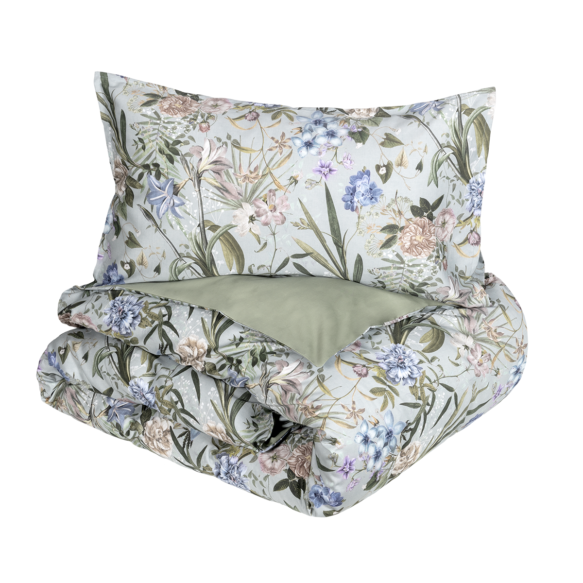 Parure Copripiumino Raso 300TC VANITAS Letto Fazzini Matrimoniale Azzurro